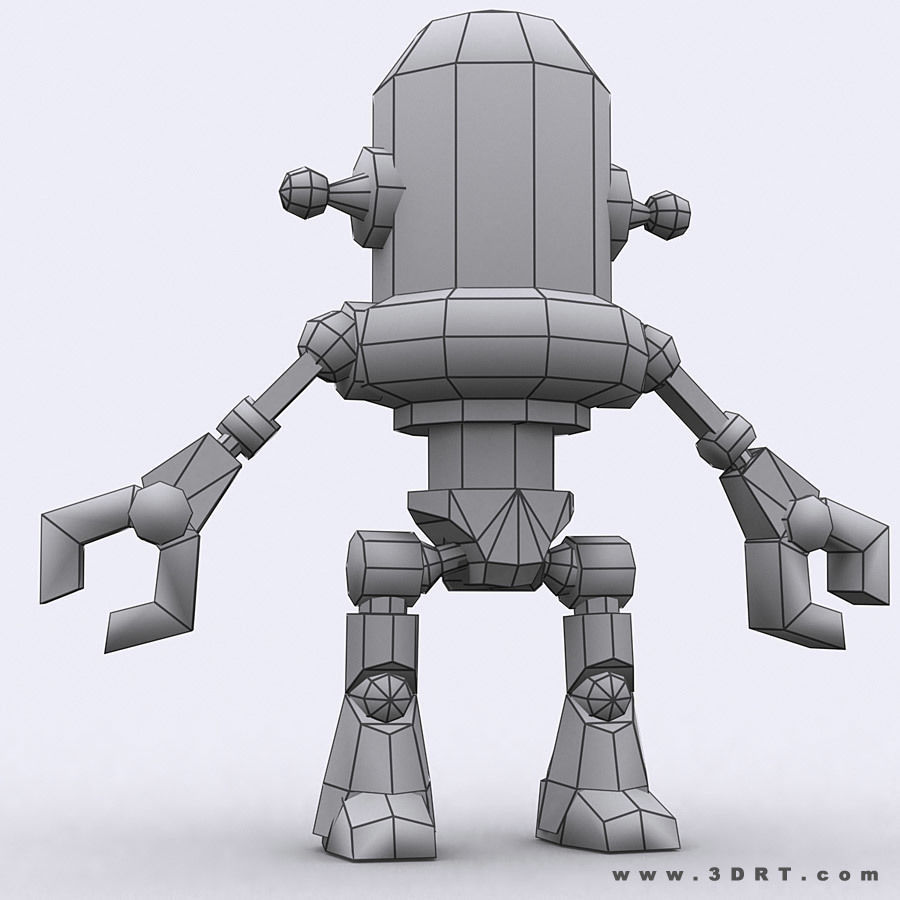 3DRT Chibii-robot 07 Low-poly 3D model_7