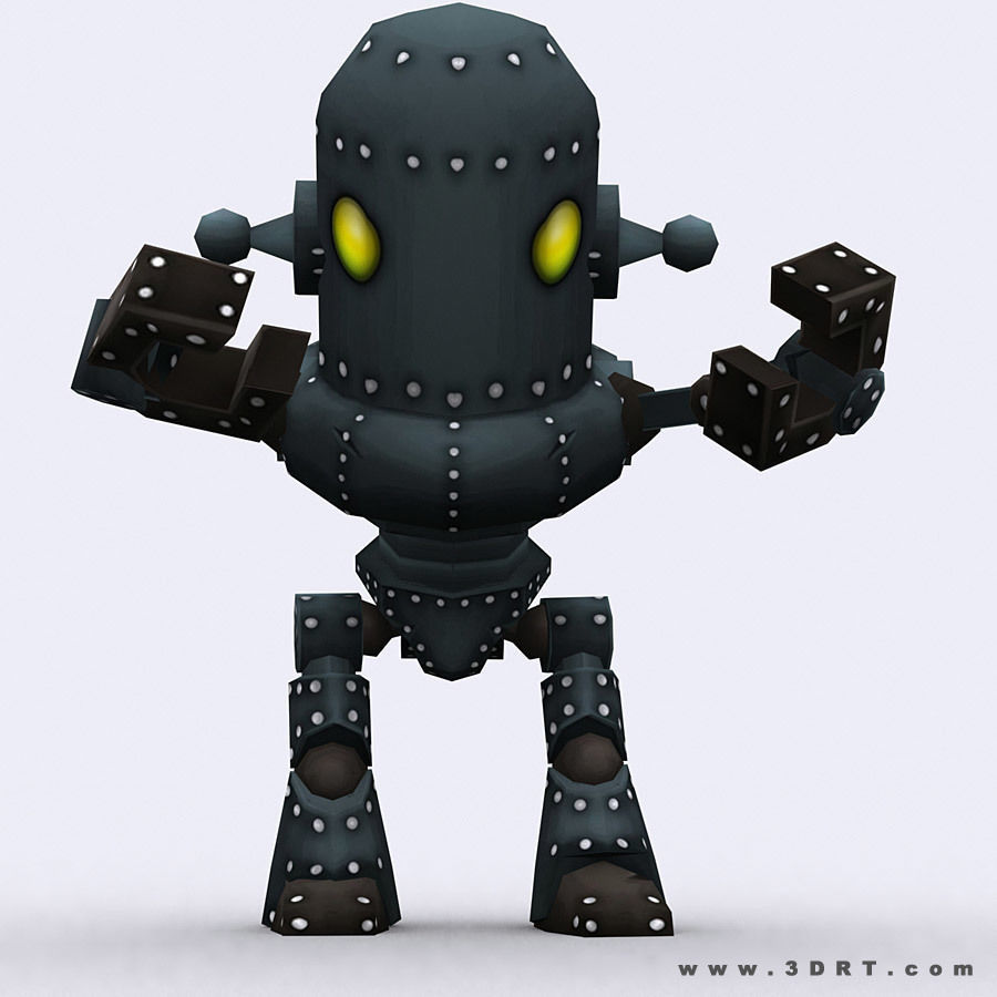 3DRT Chibii-robot 07 Low-poly 3D model_6