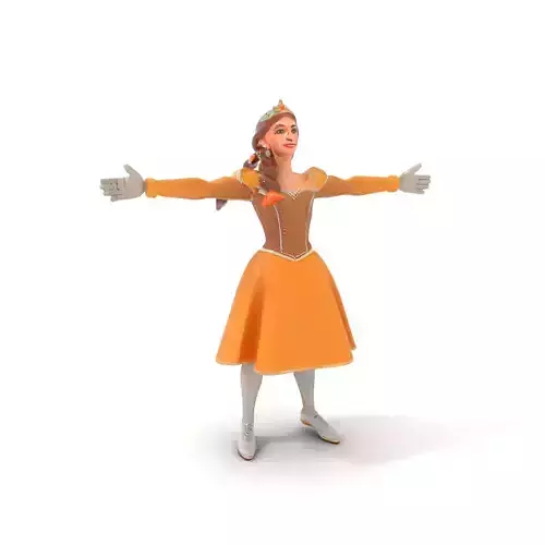 Princess Character Model Pack with Detailed Dress Low-poly 3D model