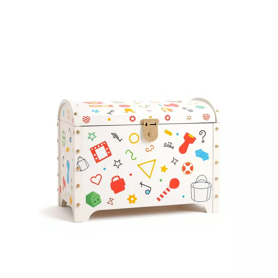 Colorful Toy Chest Model Pack with Decorative Pattern Low-poly 3D model_3