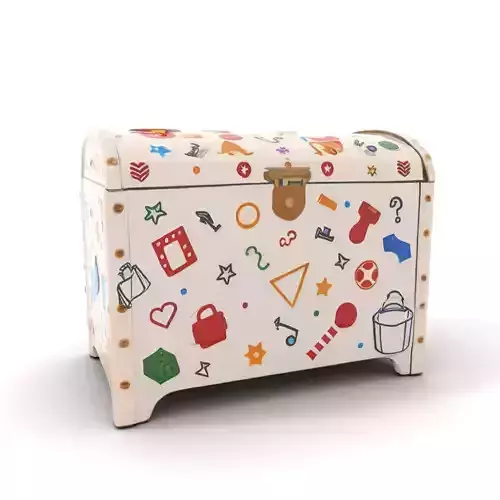 Colorful Toy Chest Model Pack with Decorative Pattern Low-poly 3D model