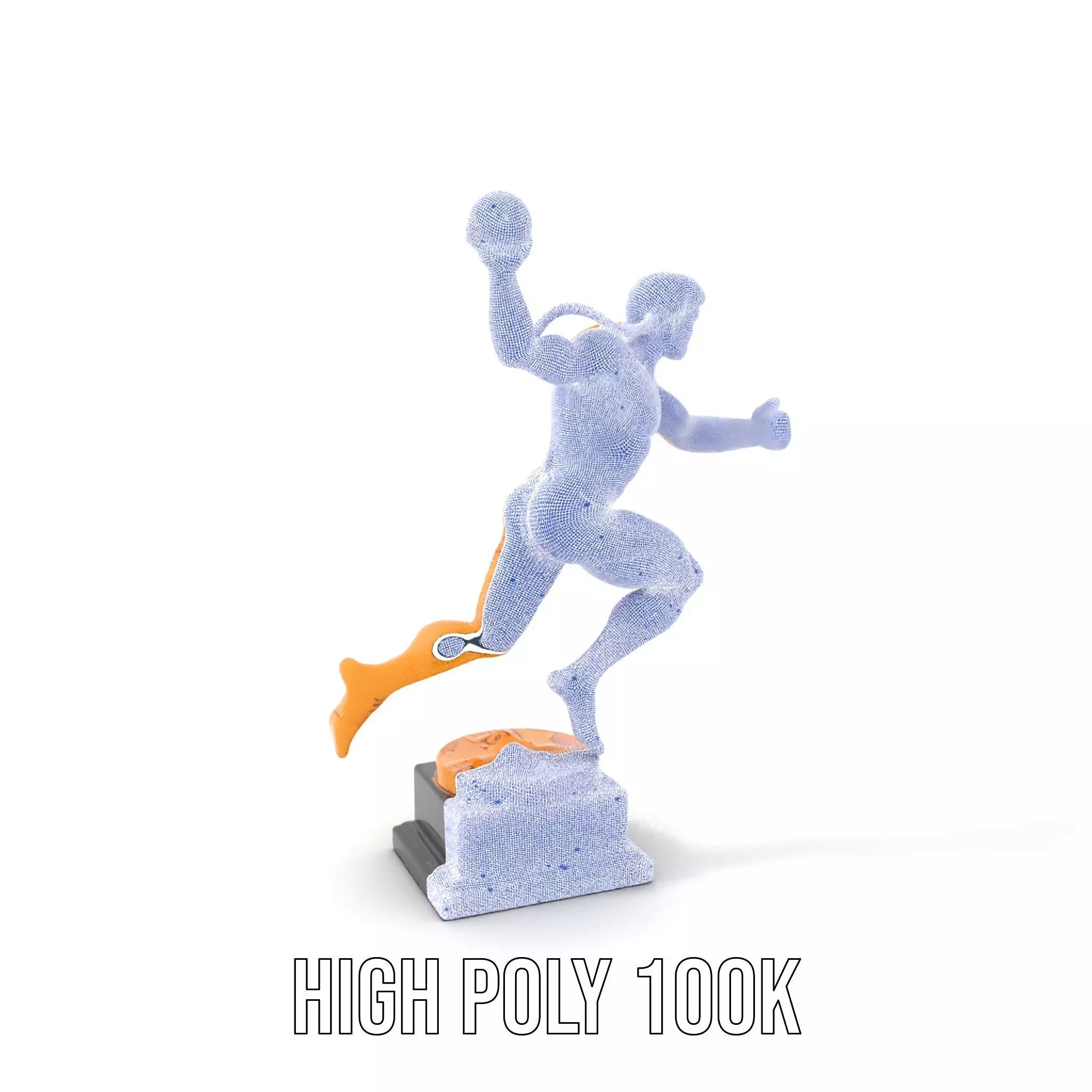 Gold Trophy Athlete Statue Model Pack Low-poly 3D model_4
