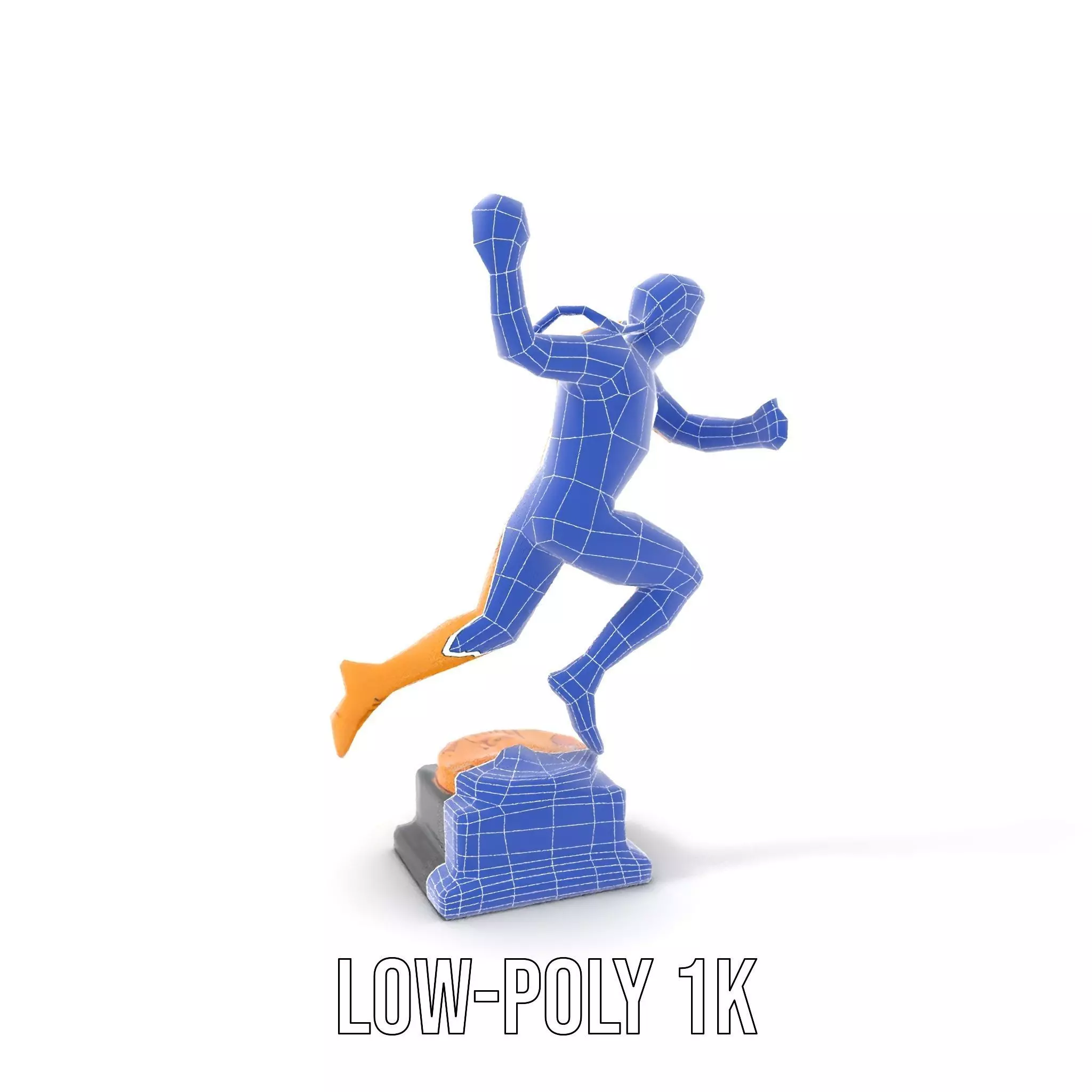 Gold Trophy Athlete Statue Model Pack Low-poly 3D model_16