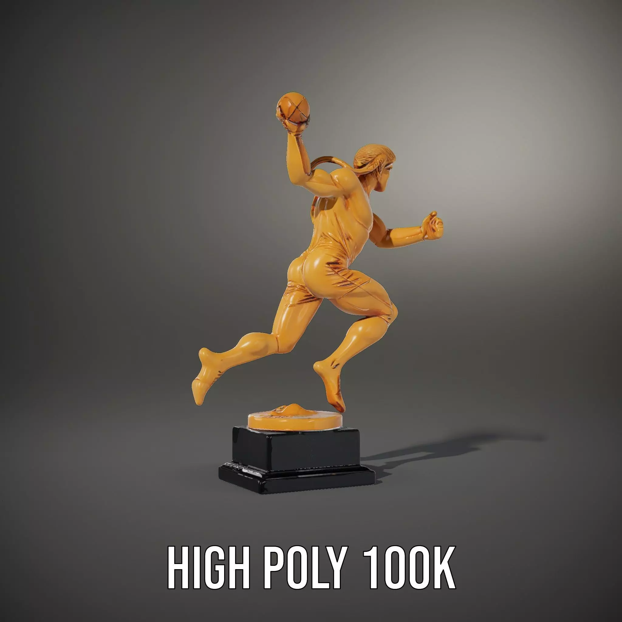 Gold Trophy Athlete Statue Model Pack Low-poly 3D model_8