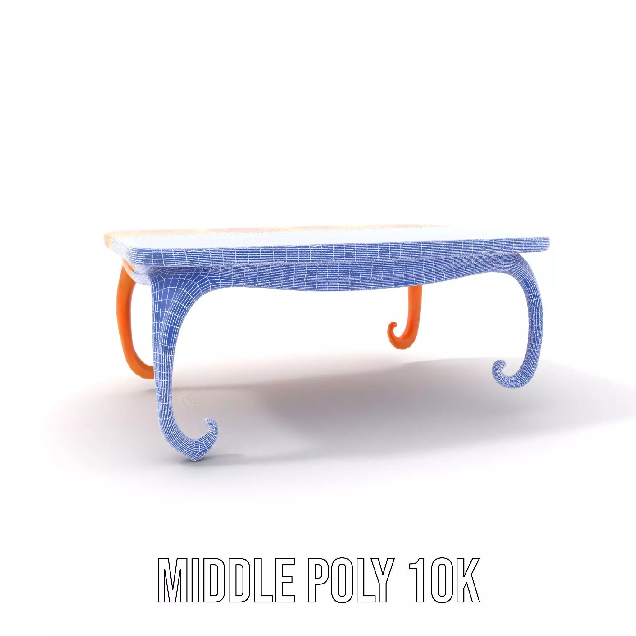 Colorful Retro Coffee Table Model Pack with Decorative Surface Low-poly 3D model_11