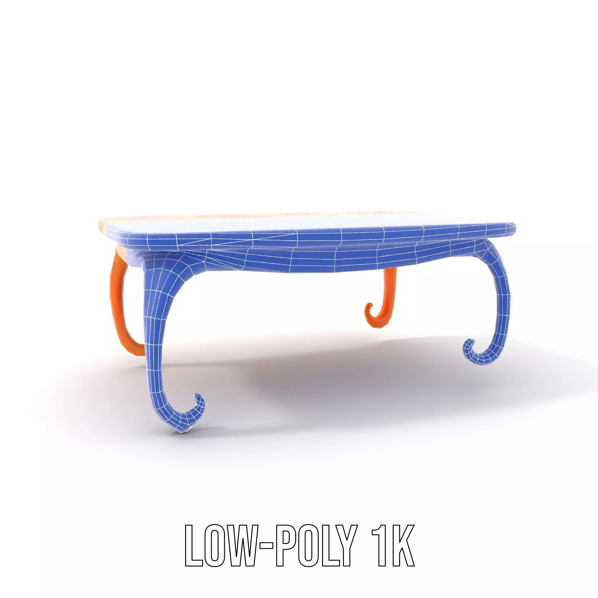 Colorful Retro Coffee Table Model Pack with Decorative Surface Low-poly 3D model_22