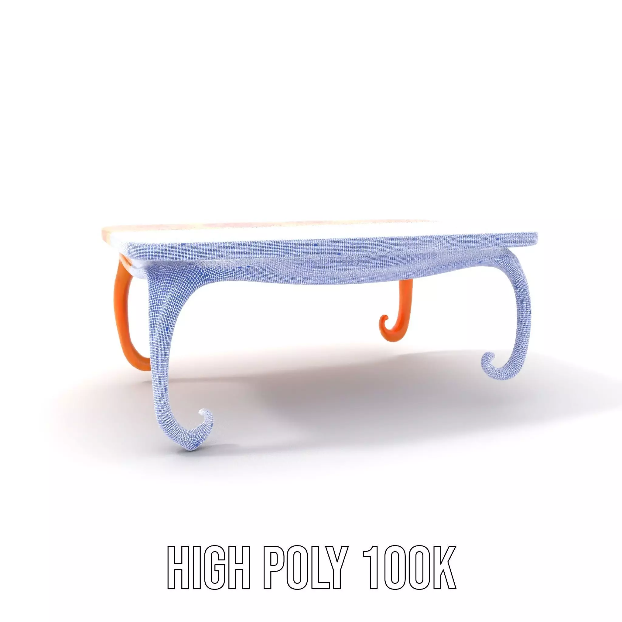 Colorful Retro Coffee Table Model Pack with Decorative Surface Low-poly 3D model_4