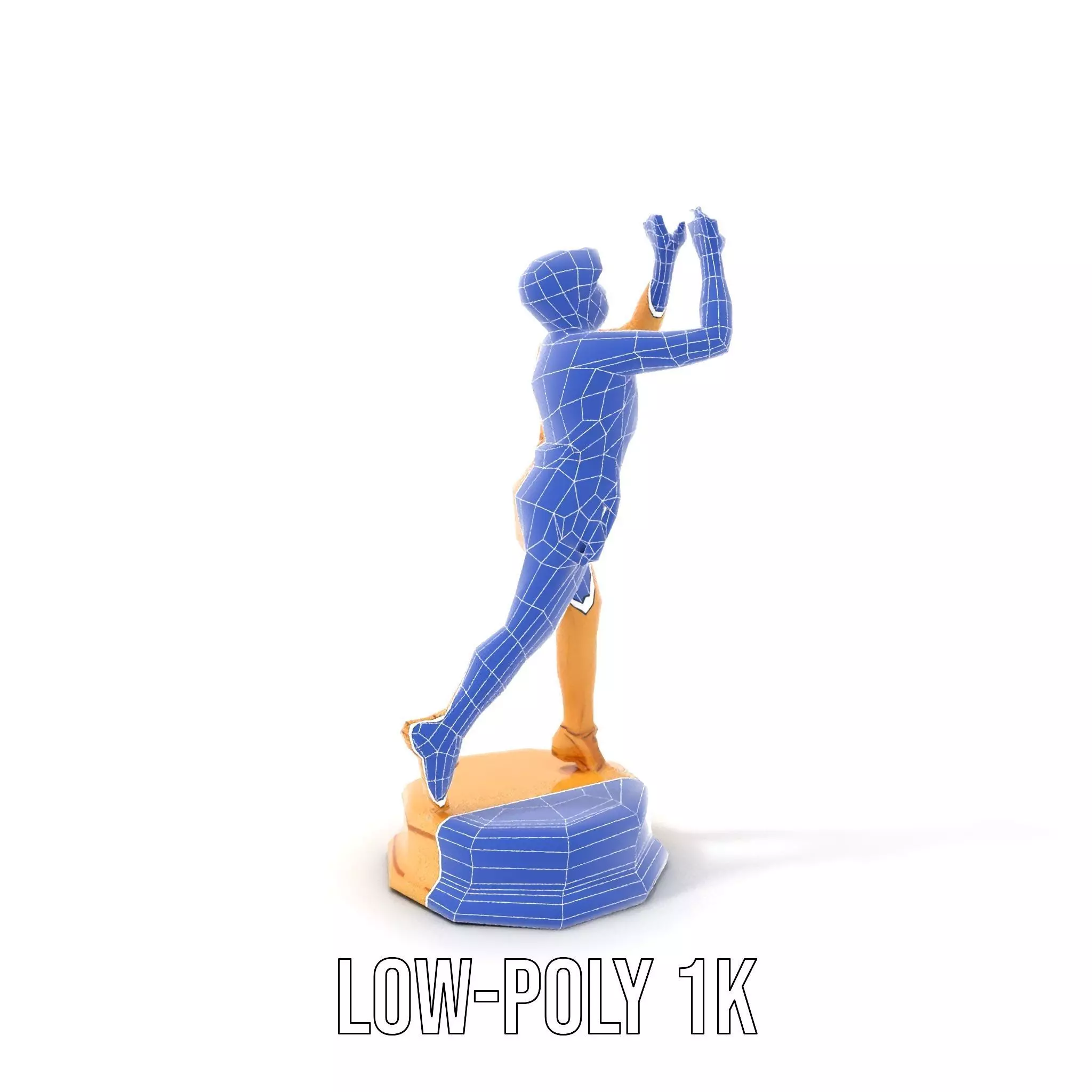 Golden Athlete Trophy Model Pack Low-poly 3D model_23