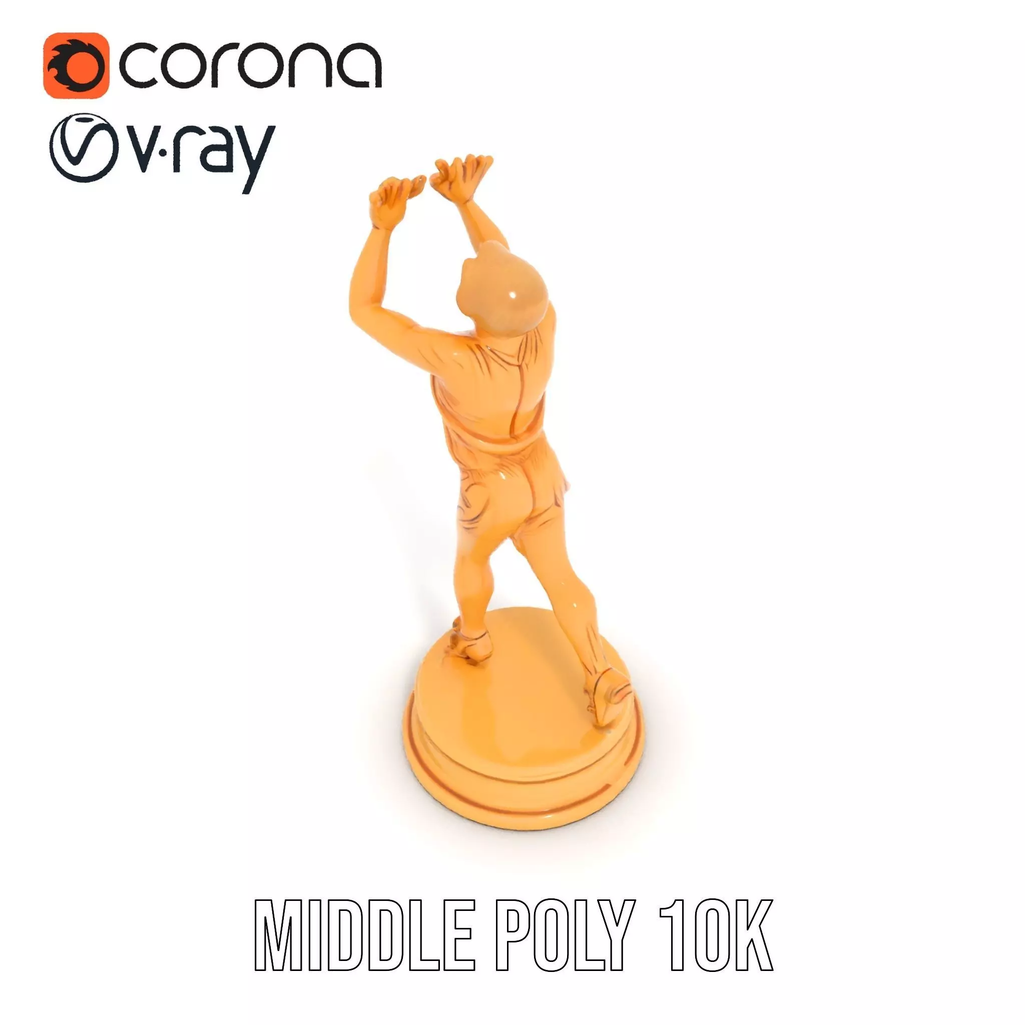 Golden Athlete Trophy Model Pack Low-poly 3D model_6