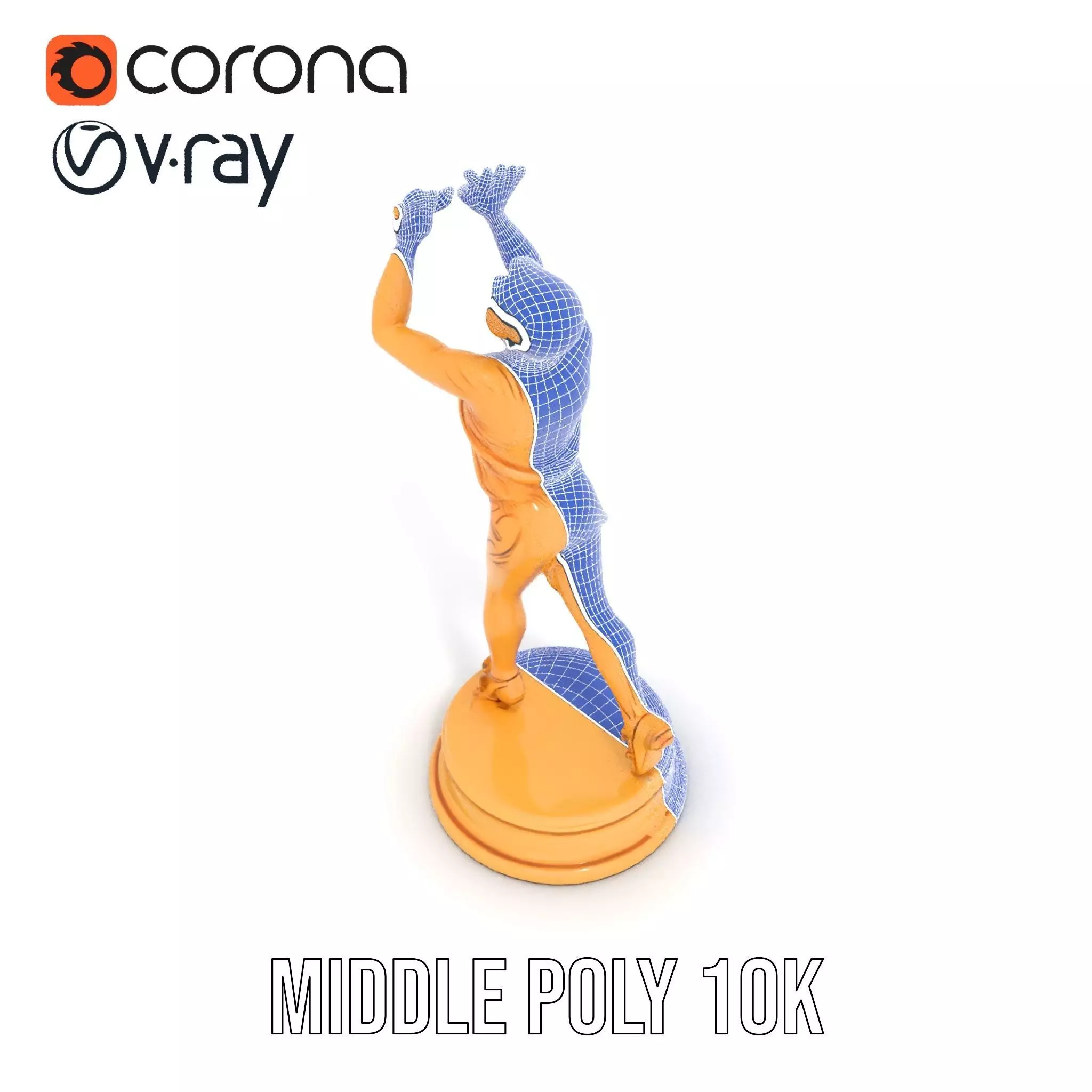 Golden Athlete Trophy Model Pack Low-poly 3D model_28