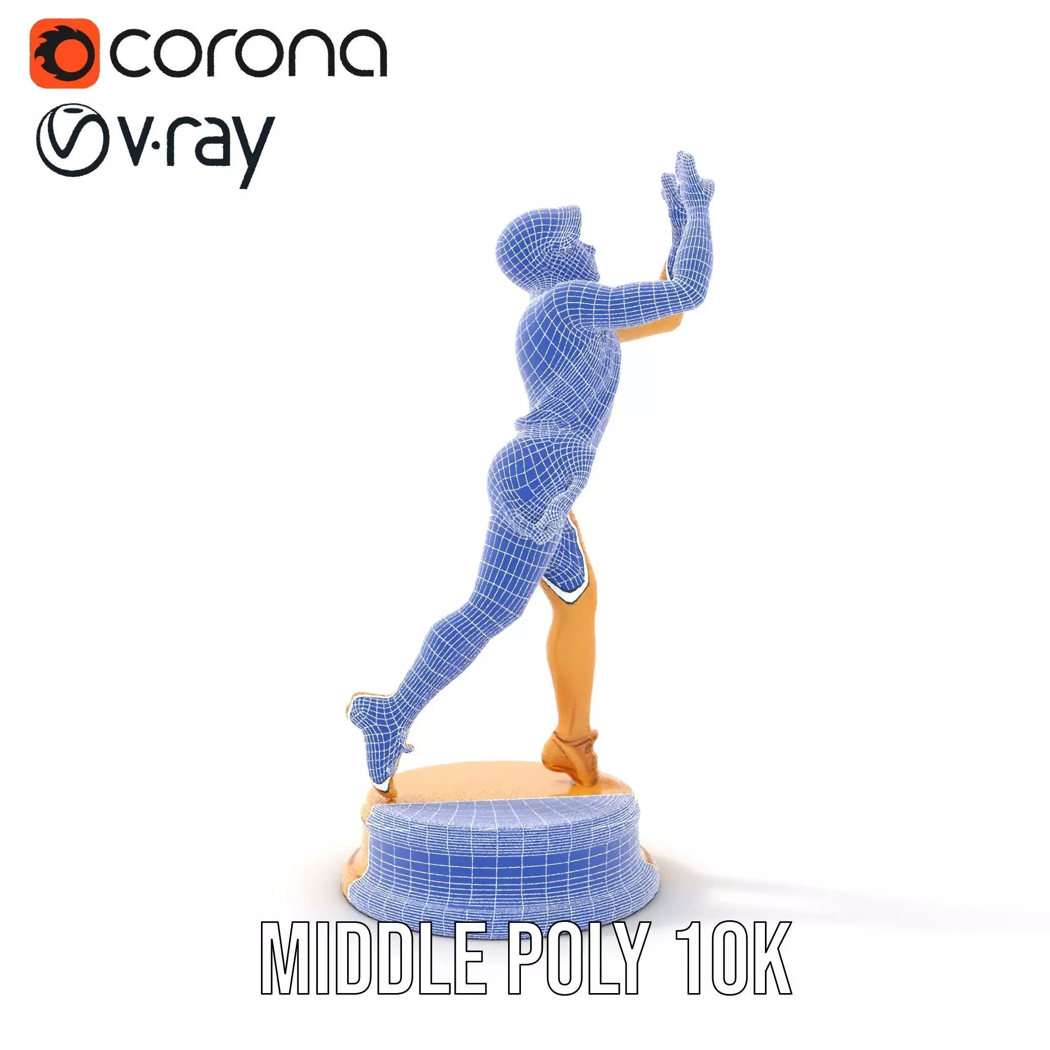 Golden Athlete Trophy Model Pack Low-poly 3D model_25