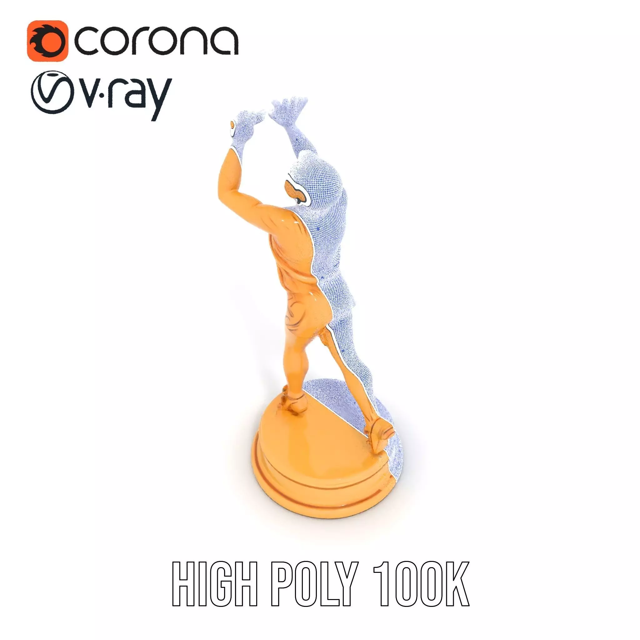 Golden Athlete Trophy Model Pack Low-poly 3D model_30