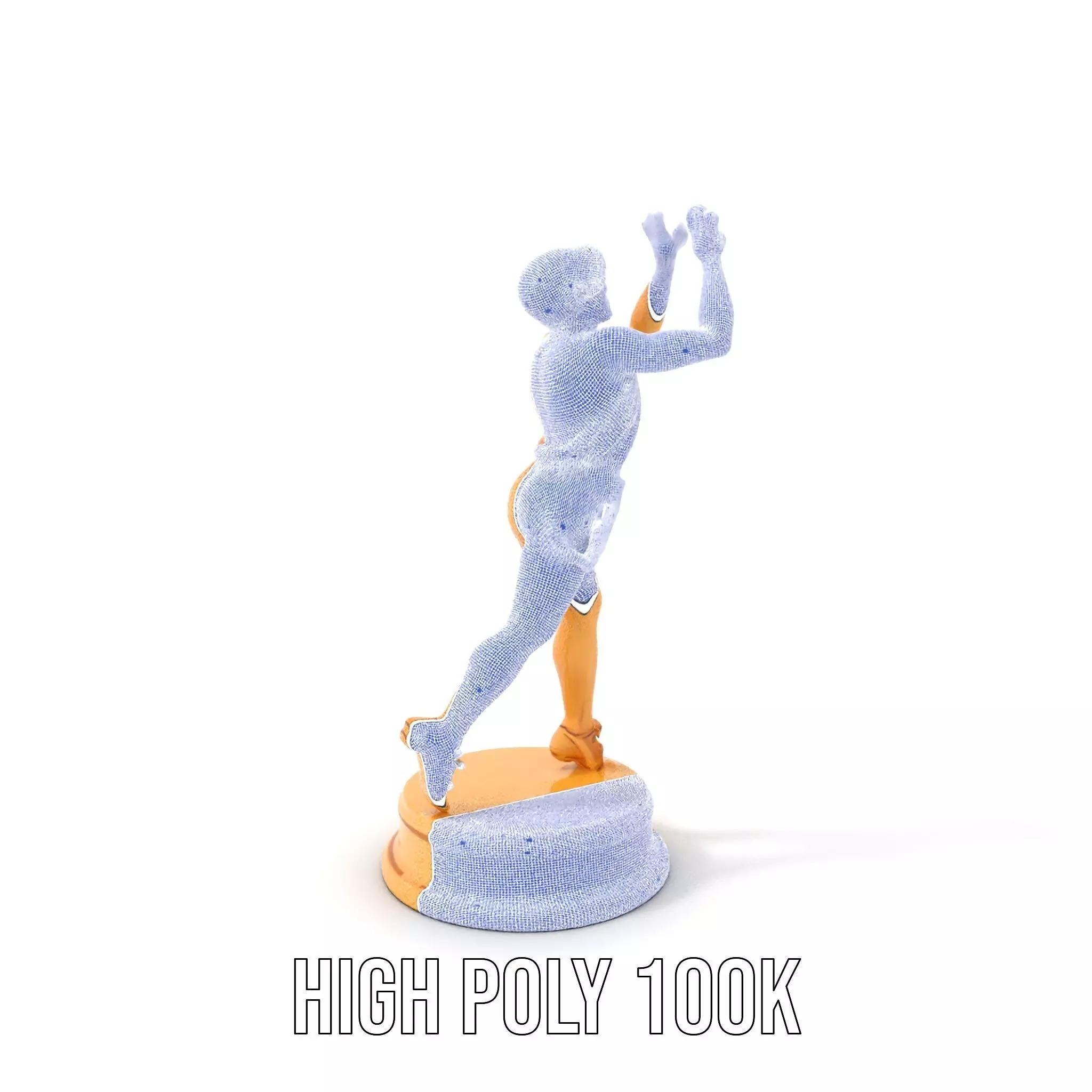 Golden Athlete Trophy Model Pack Low-poly 3D model_5