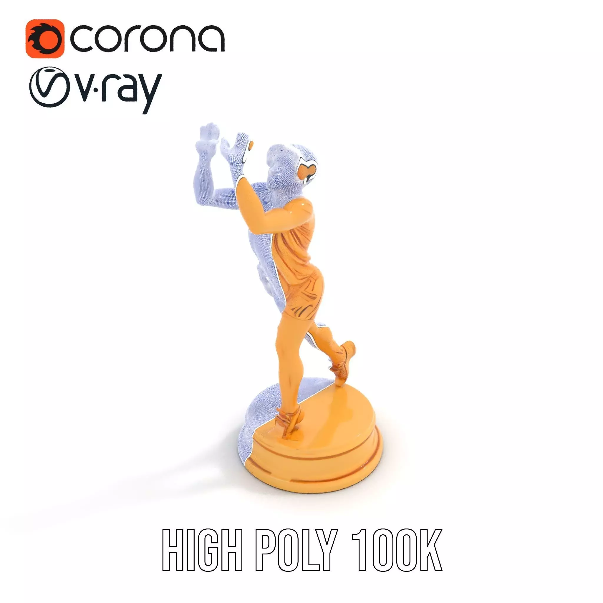 Golden Athlete Trophy Model Pack Low-poly 3D model_21