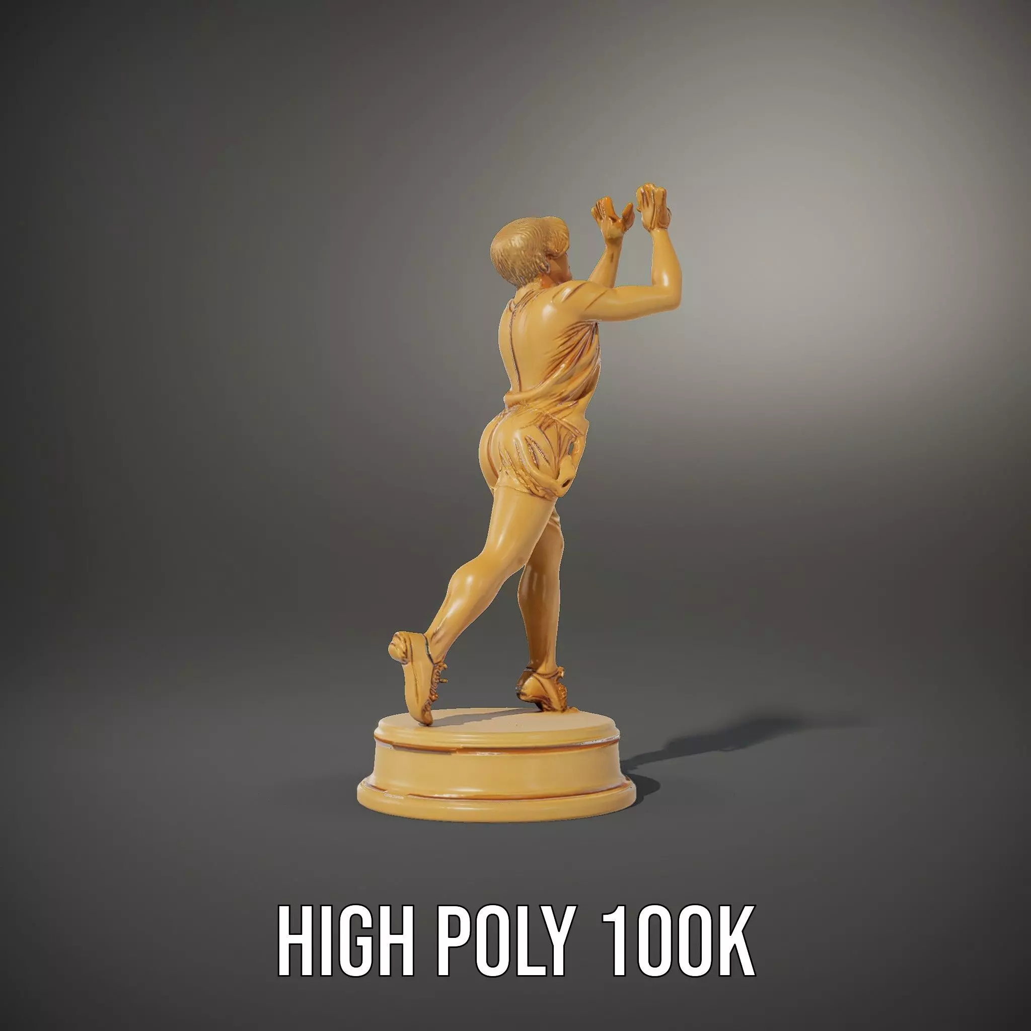 Golden Athlete Trophy Model Pack Low-poly 3D model_11