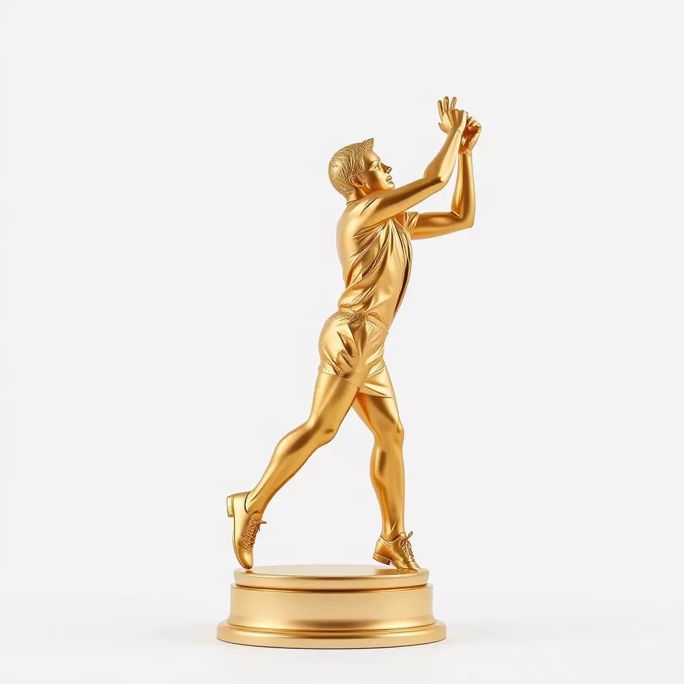 Golden Athlete Trophy Model Pack Low-poly 3D model_3