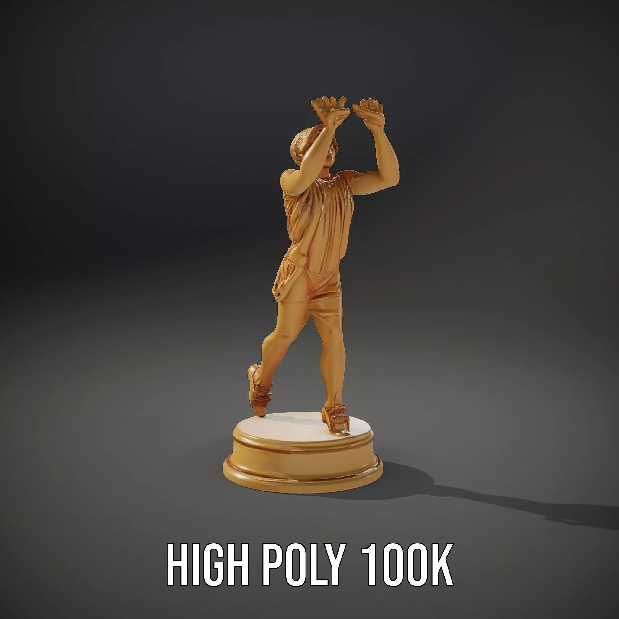 Golden Athlete Trophy Model Pack Low-poly 3D model_9