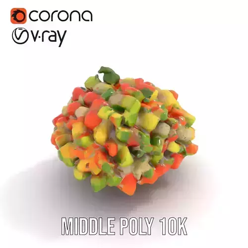 Chopped Vegetable Salad model pack Low-poly 3D model 5