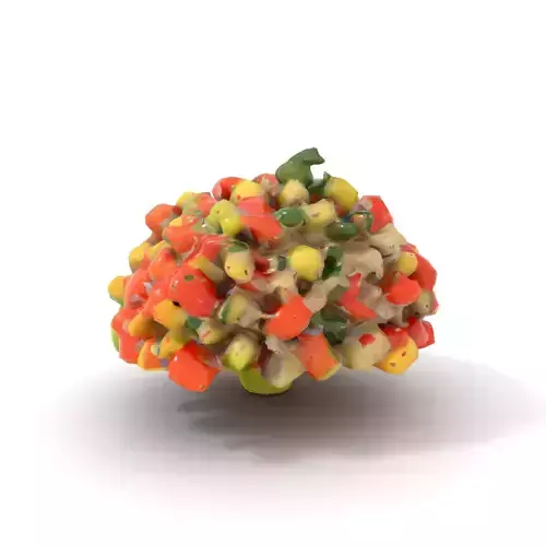 Chopped Vegetable Salad model pack Low-poly 3D model 6