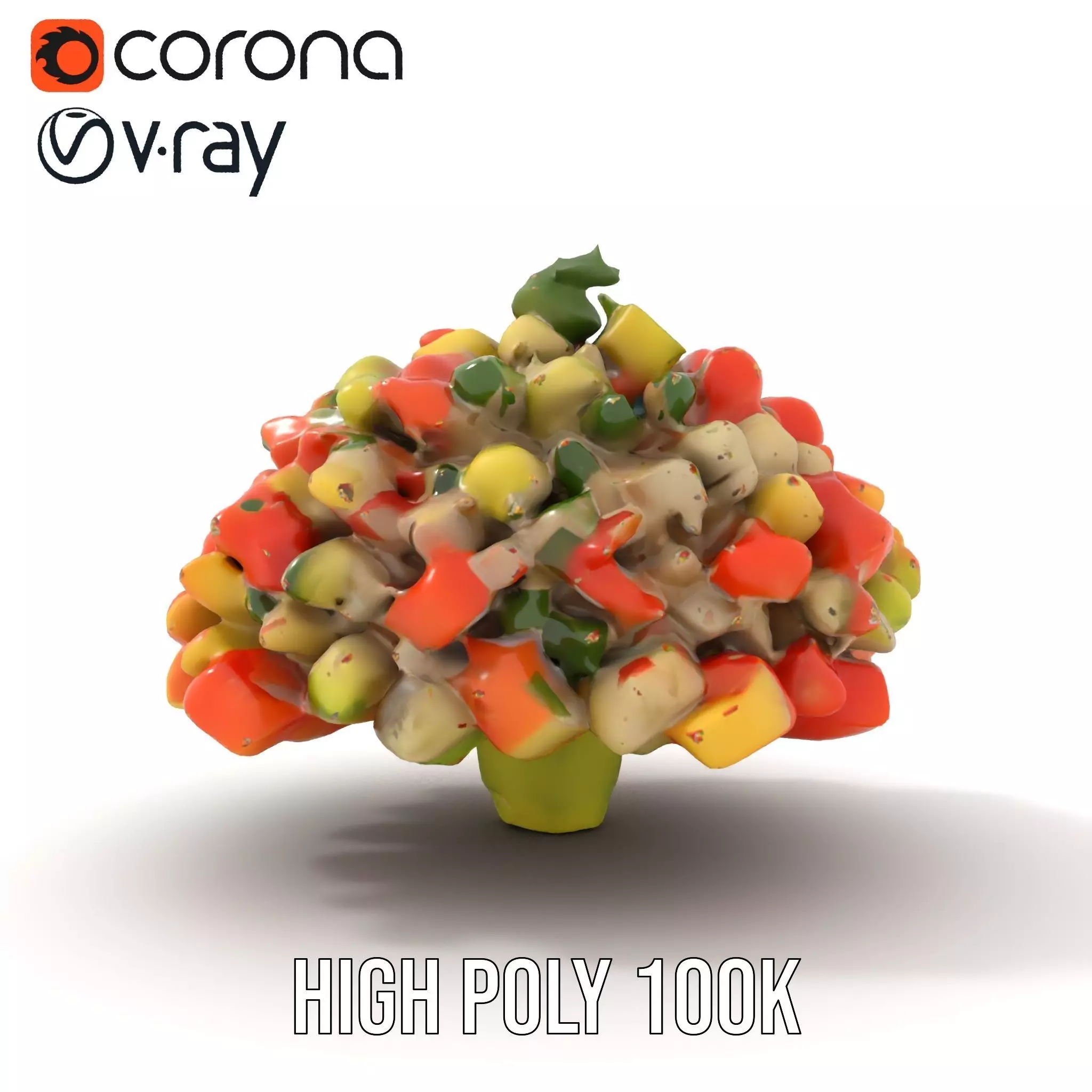 Chopped Vegetable Salad model pack Low-poly 3D model_26