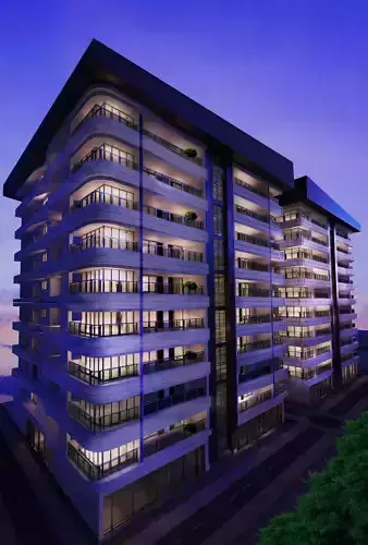 Buildings with interior Plan 3D model