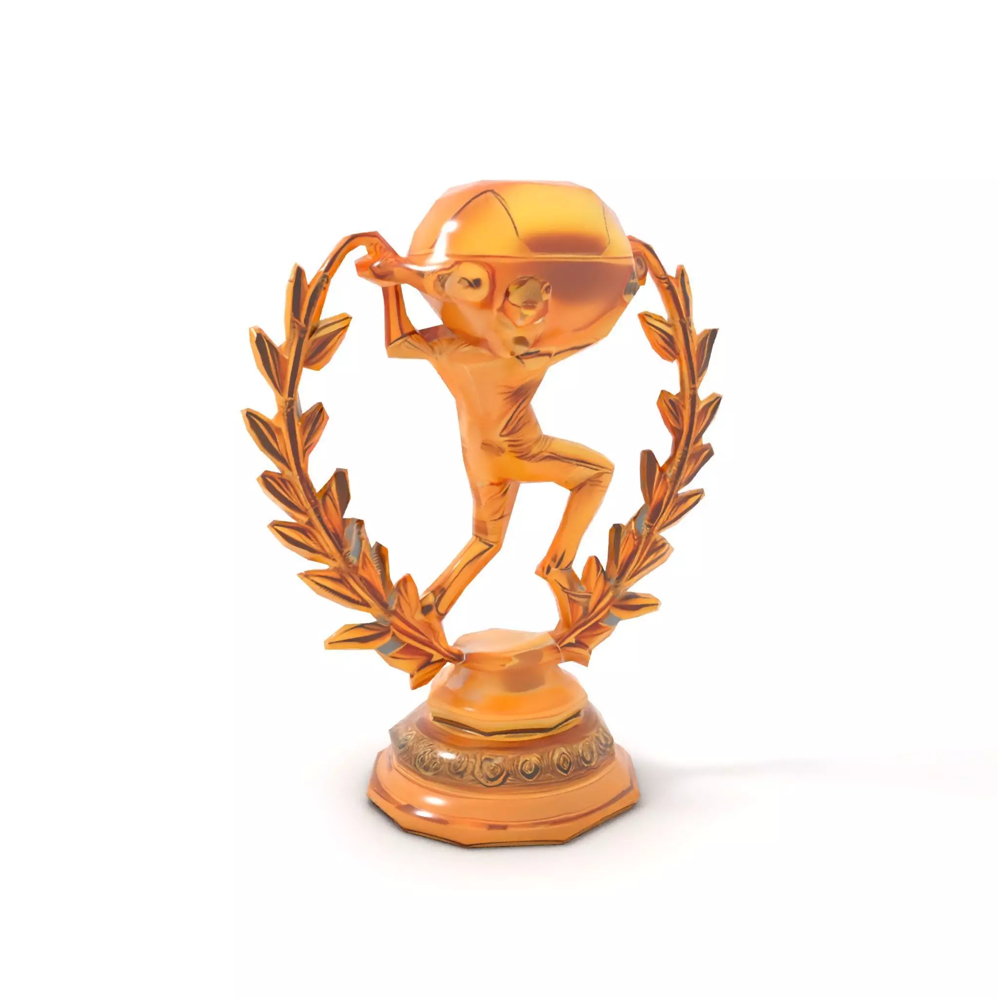 Golden Soccer Trophy model pack with detailed design Low-poly 3D model_16