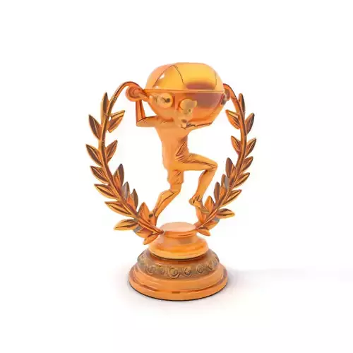 Golden Soccer Trophy model pack with detailed design Low-poly 3D model