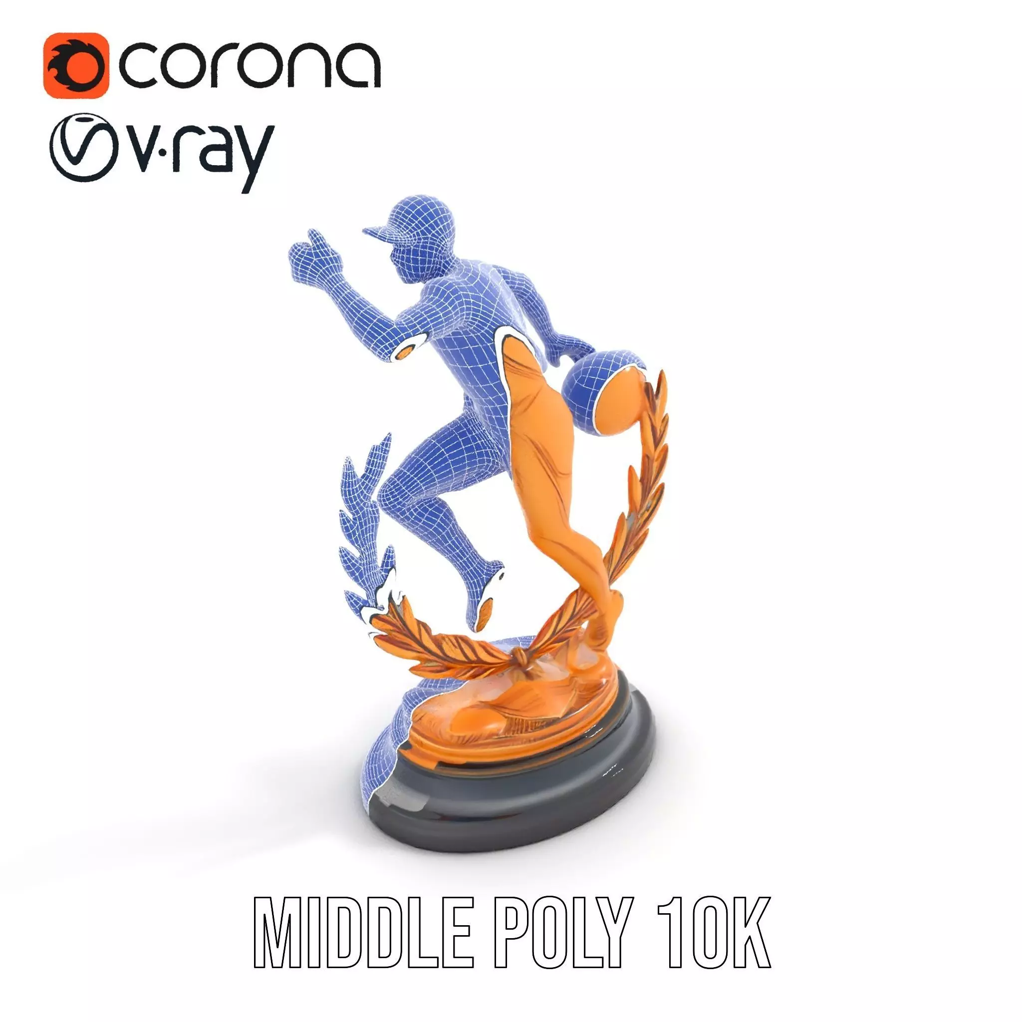 Sports Trophy Athlete Sculpture Model Pack Low-poly 3D model_19
