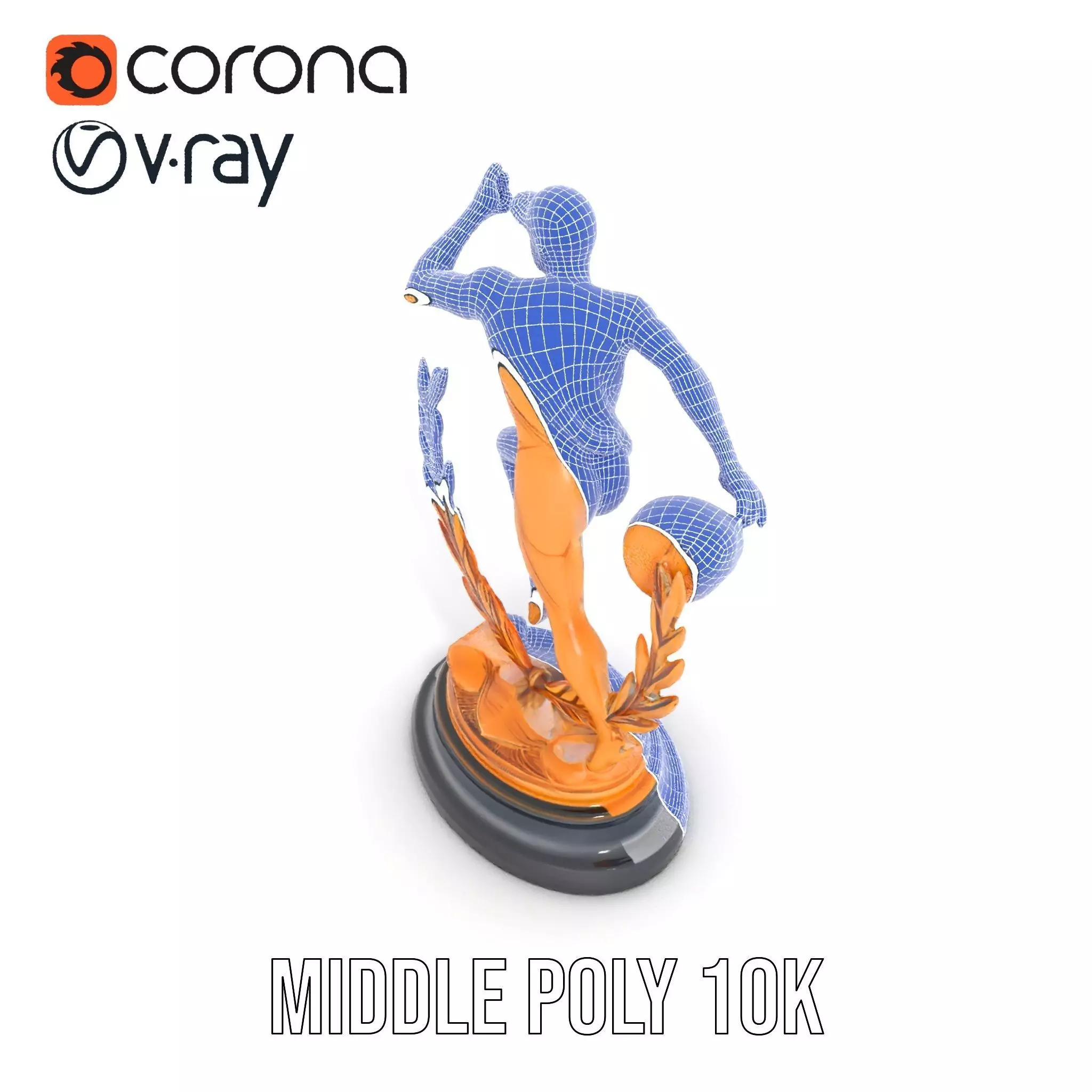 Sports Trophy Athlete Sculpture Model Pack Low-poly 3D model_21