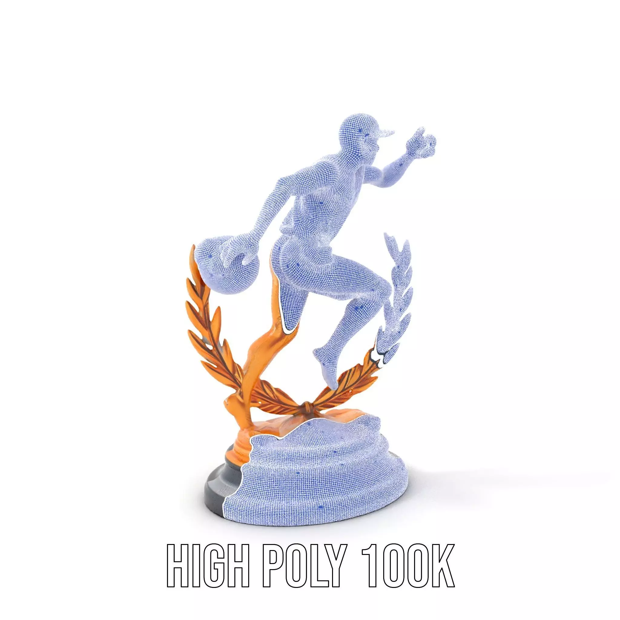 Sports Trophy Athlete Sculpture Model Pack Low-poly 3D model_4