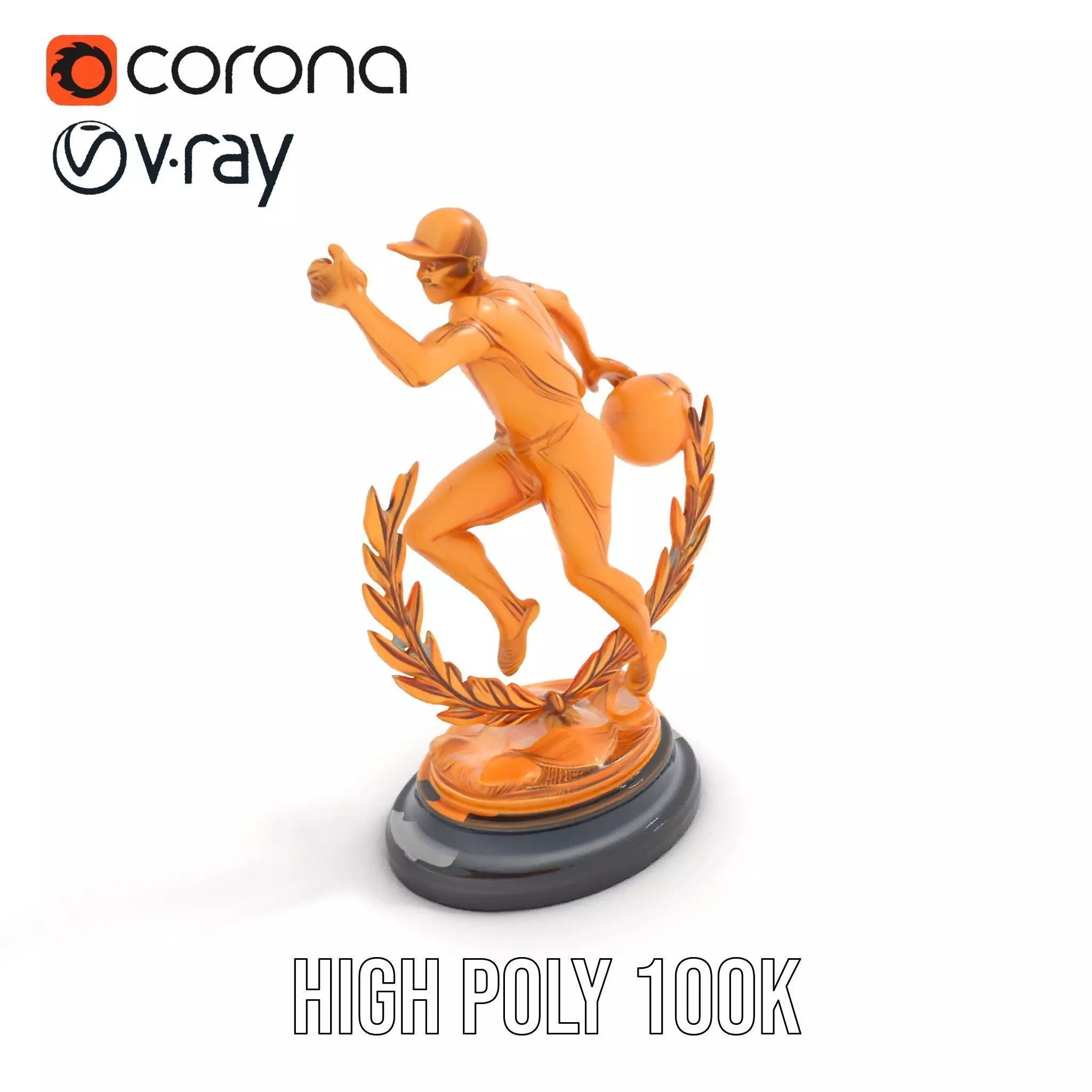 Sports Trophy Athlete Sculpture Model Pack Low-poly 3D model_15