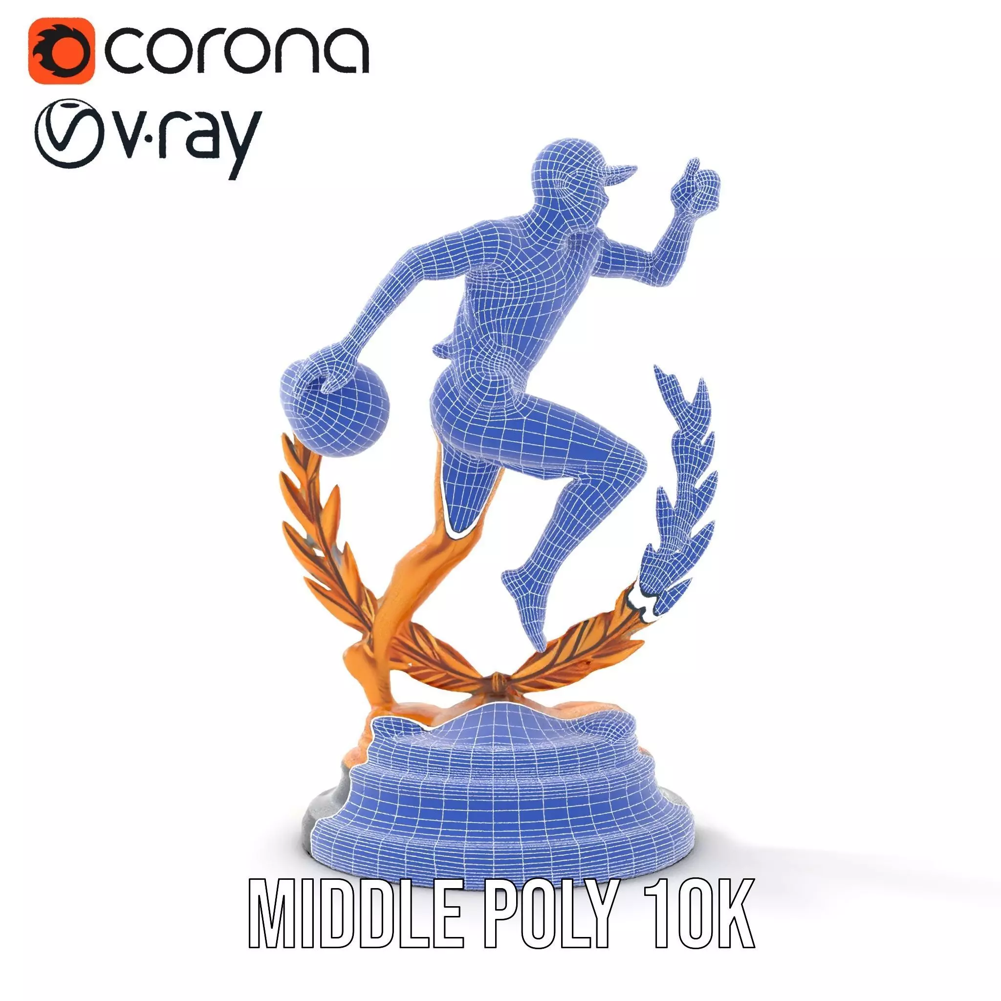 Sports Trophy Athlete Sculpture Model Pack Low-poly 3D model_26