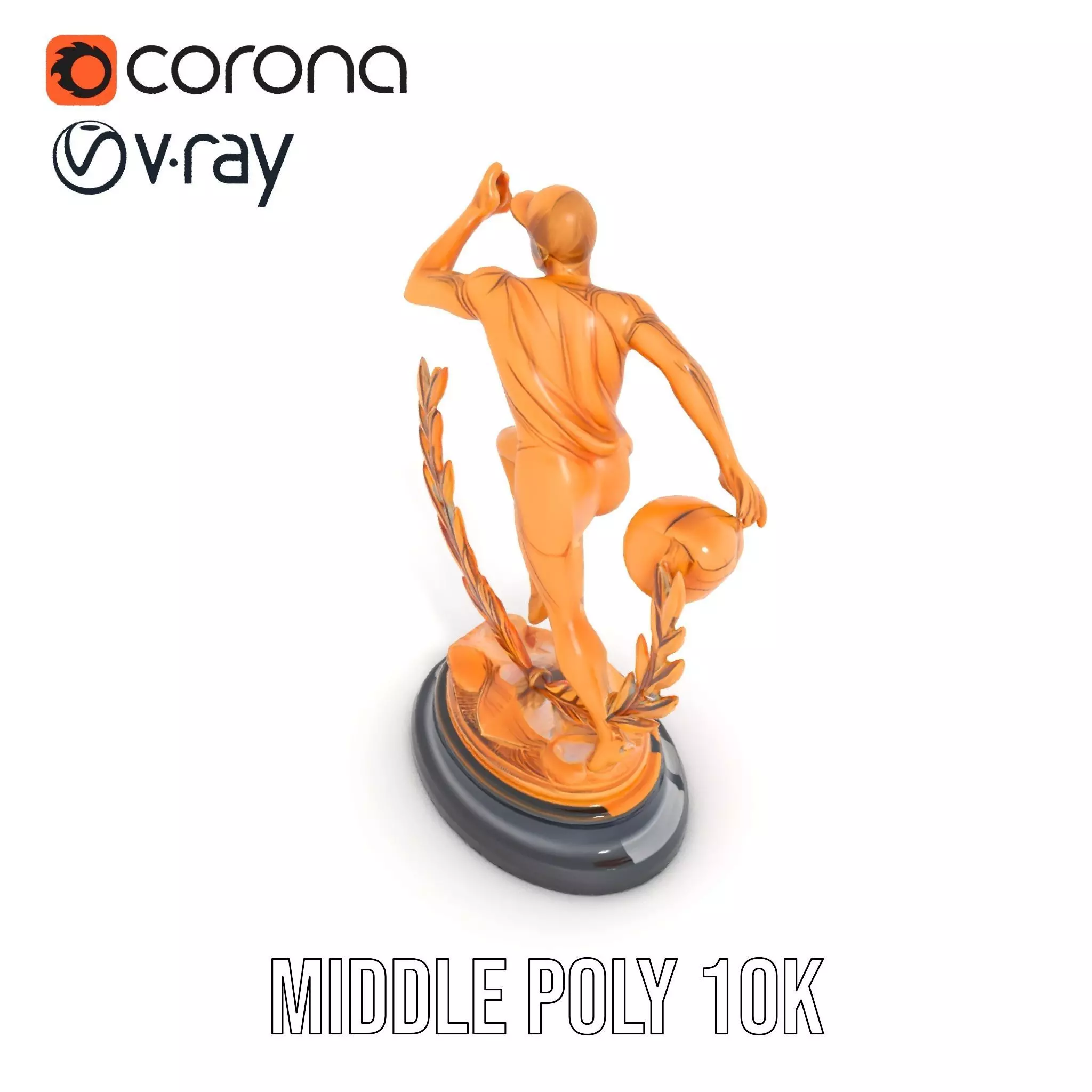 Sports Trophy Athlete Sculpture Model Pack Low-poly 3D model_5