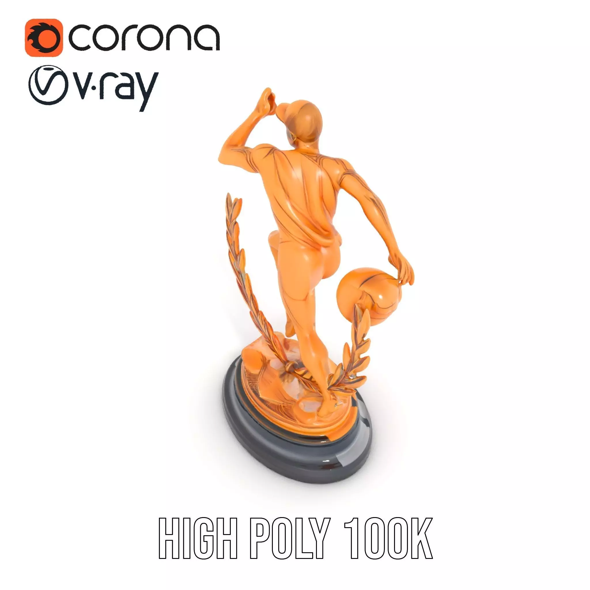 Sports Trophy Athlete Sculpture Model Pack Low-poly 3D model_18
