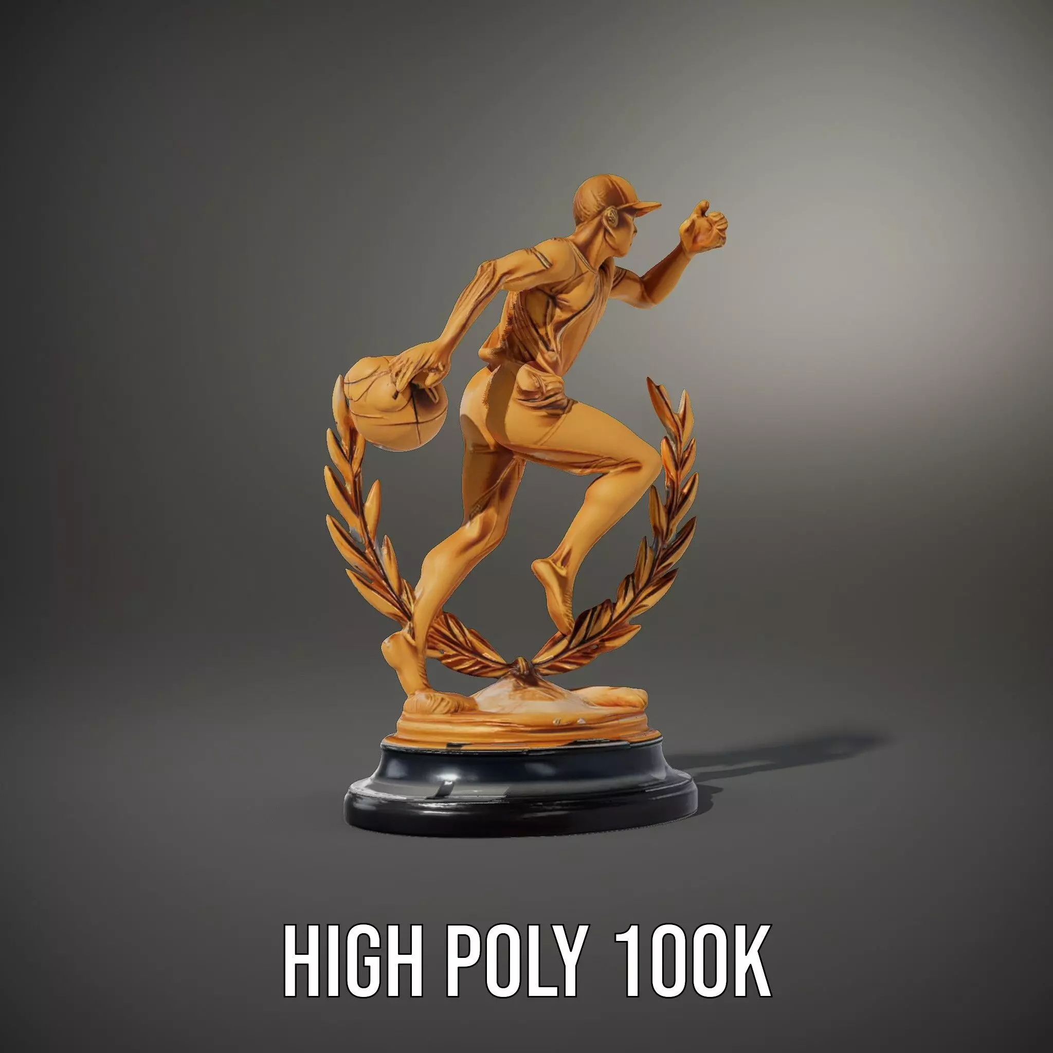 Sports Trophy Athlete Sculpture Model Pack Low-poly 3D model_8