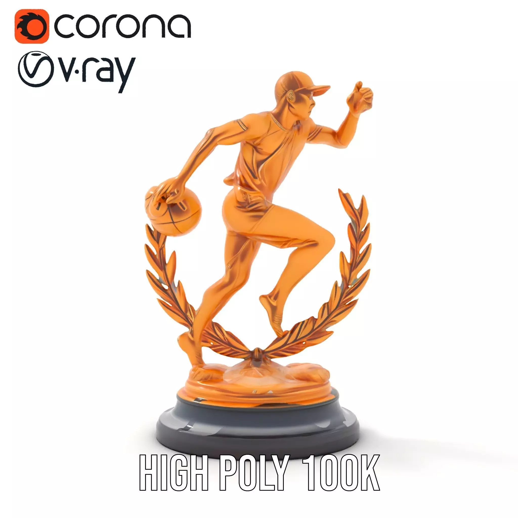 Sports Trophy Athlete Sculpture Model Pack Low-poly 3D model_23