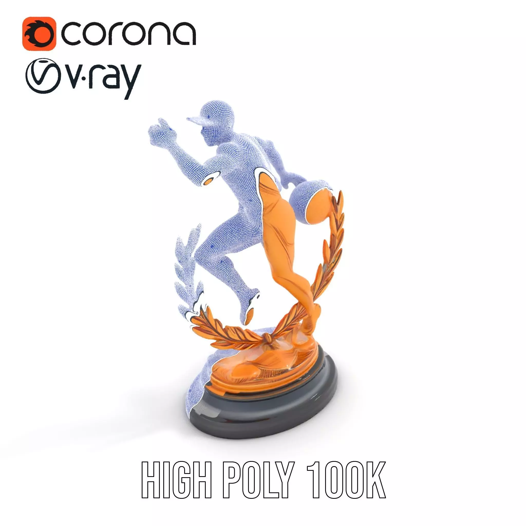 Sports Trophy Athlete Sculpture Model Pack Low-poly 3D model_31