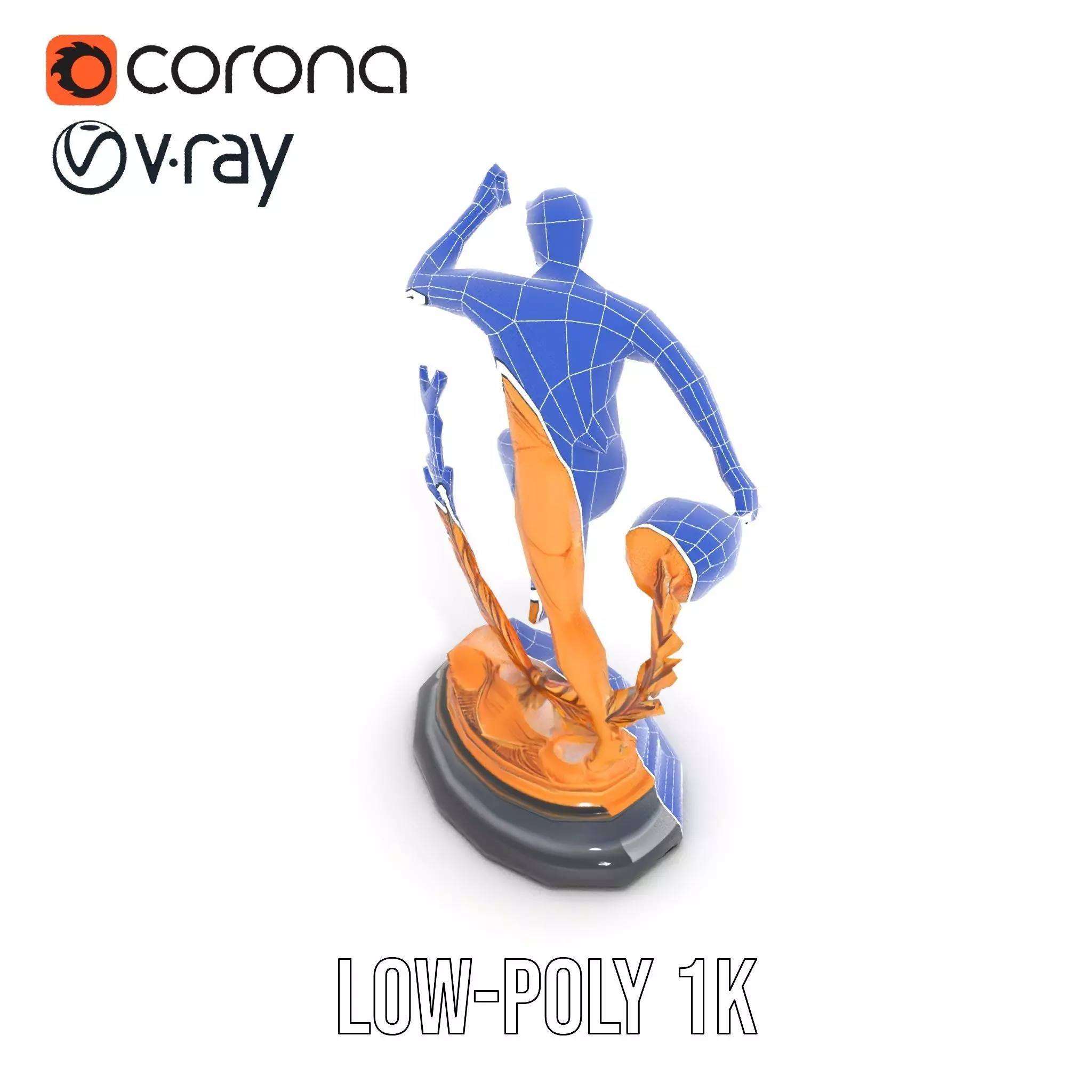 Sports Trophy Athlete Sculpture Model Pack Low-poly 3D model_25