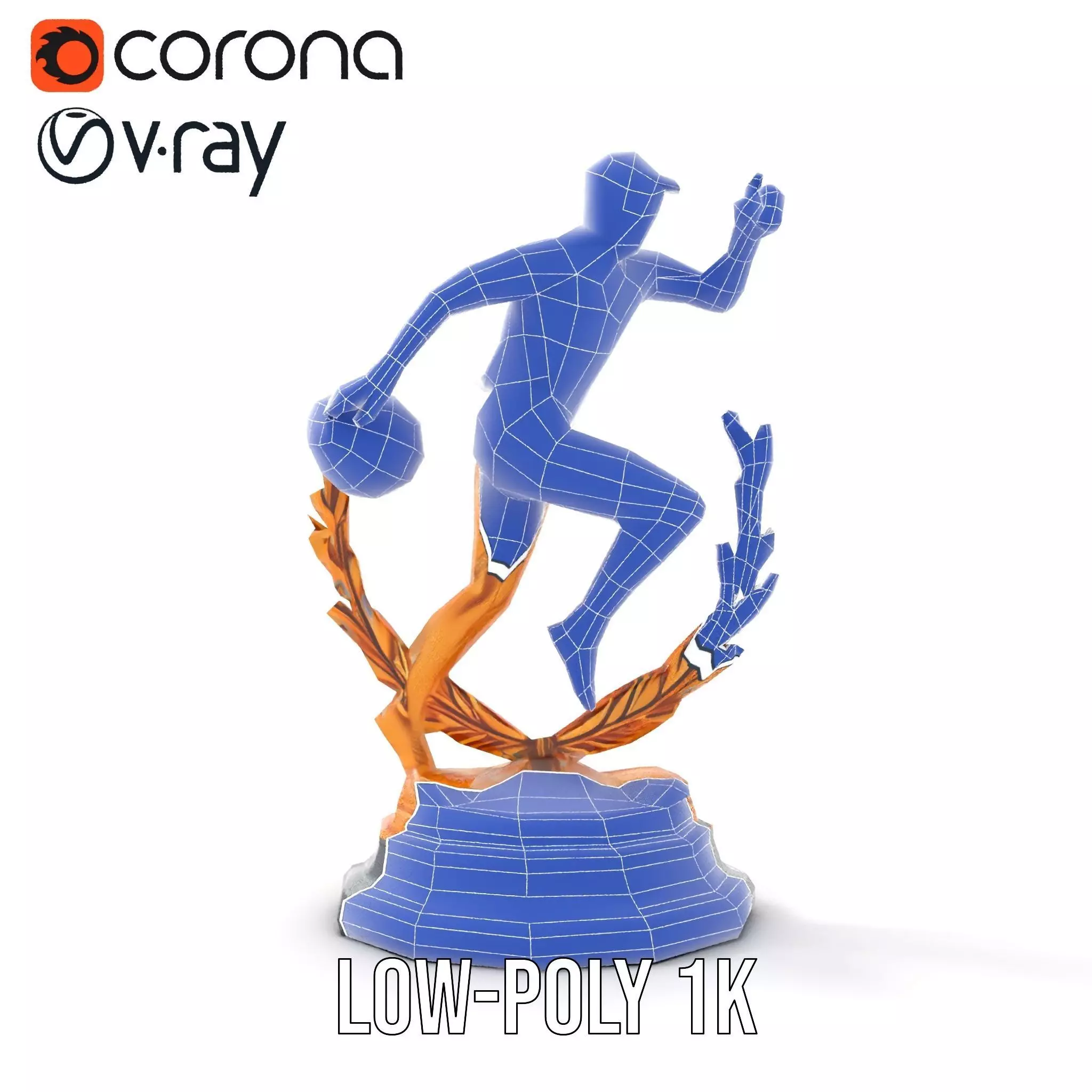 Sports Trophy Athlete Sculpture Model Pack Low-poly 3D model_20