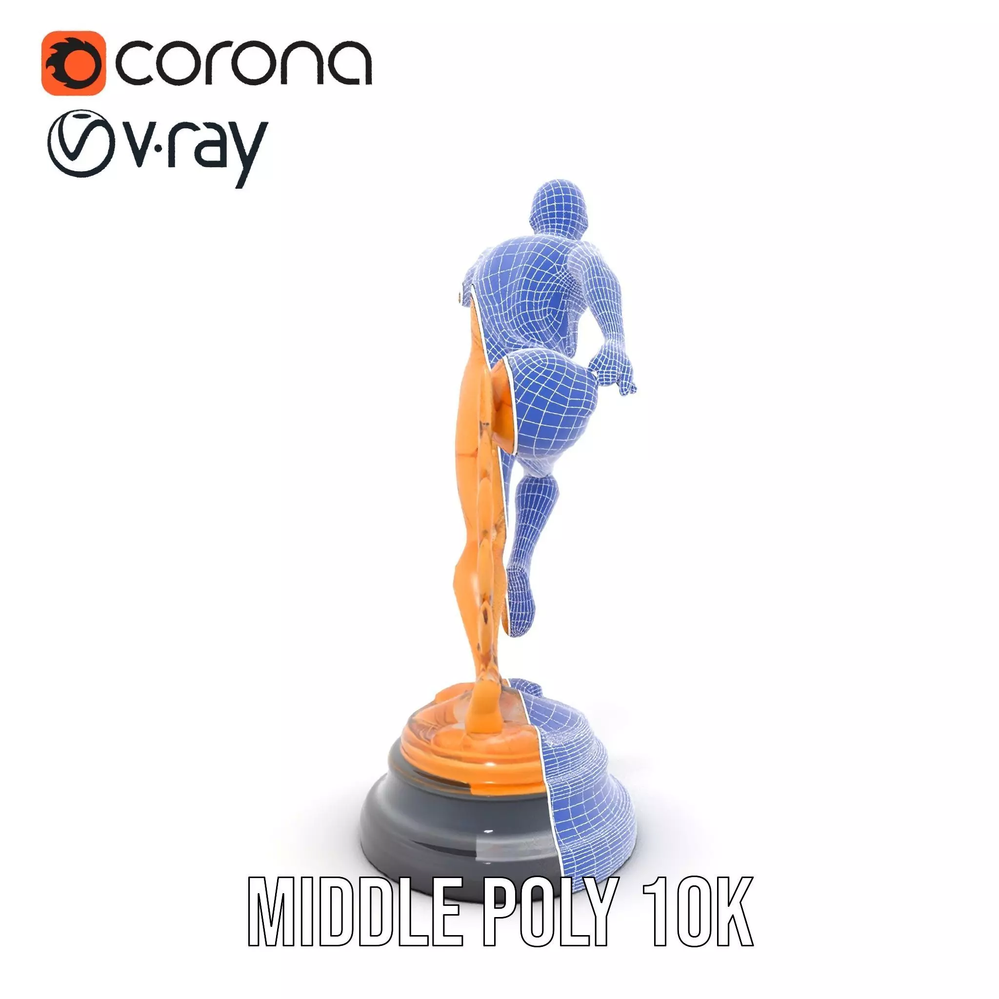 Sports Trophy Athlete Sculpture Model Pack Low-poly 3D model_29