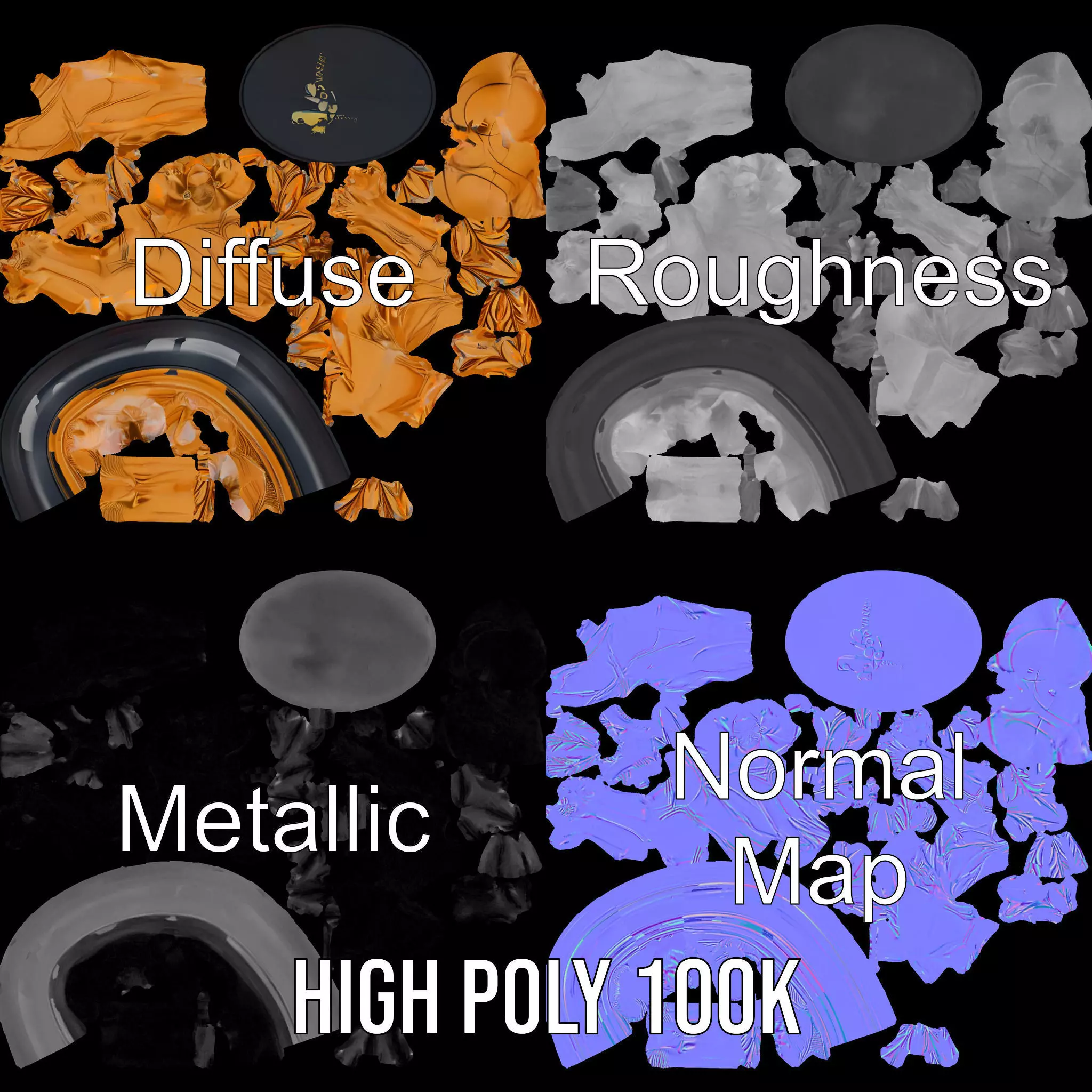 Sports Trophy Athlete Sculpture Model Pack Low-poly 3D model_3