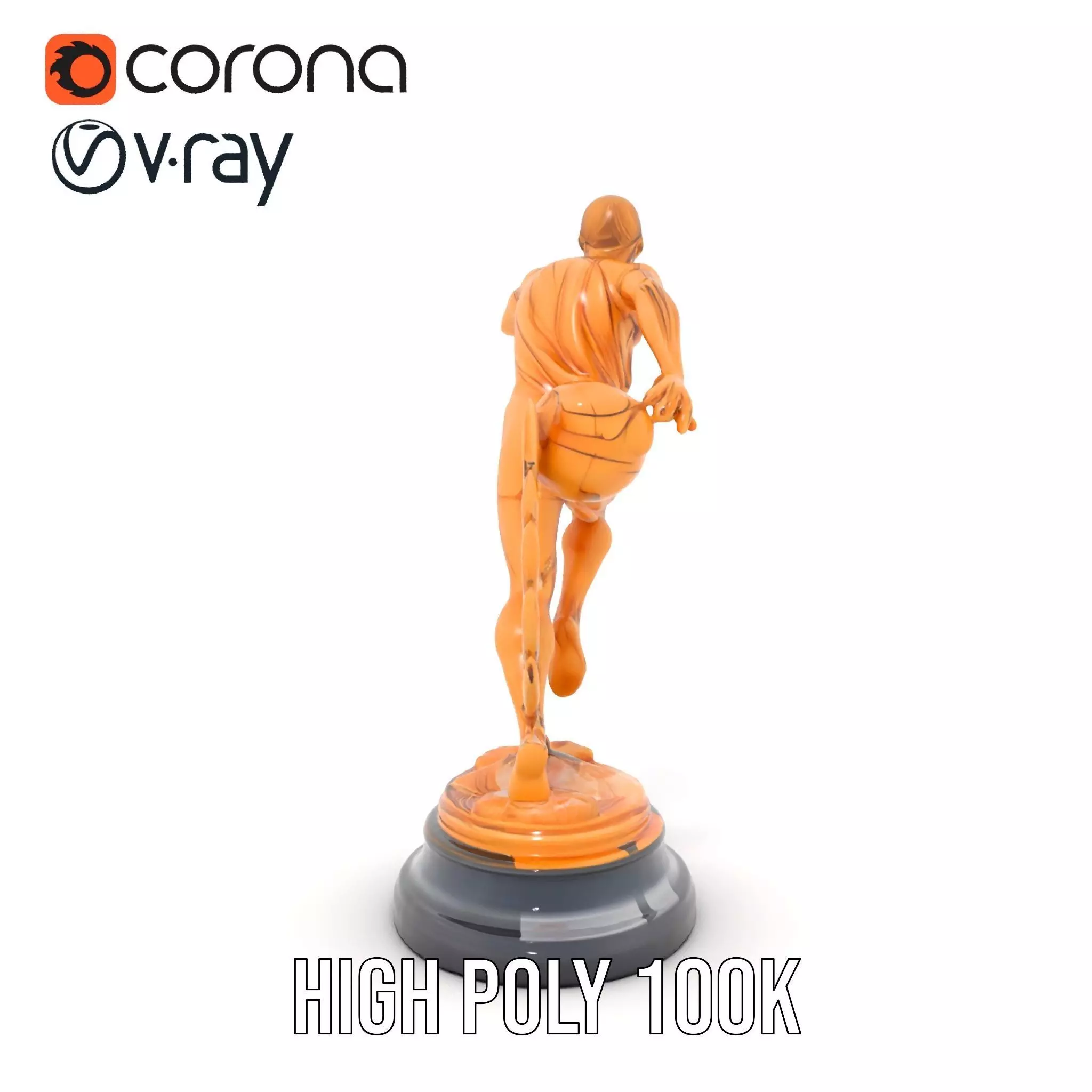 Sports Trophy Athlete Sculpture Model Pack Low-poly 3D model_28