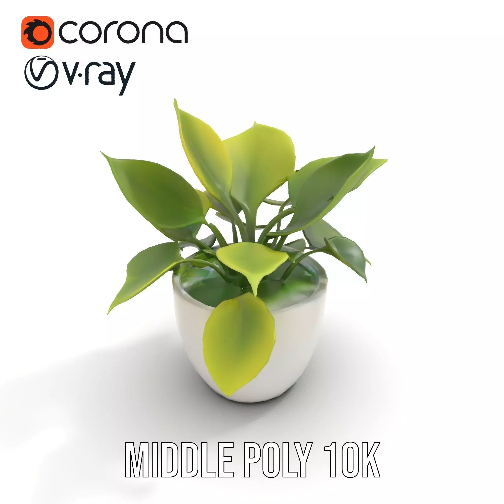 Happy Face Potted Plant Model Pack Low-poly 3D model_7