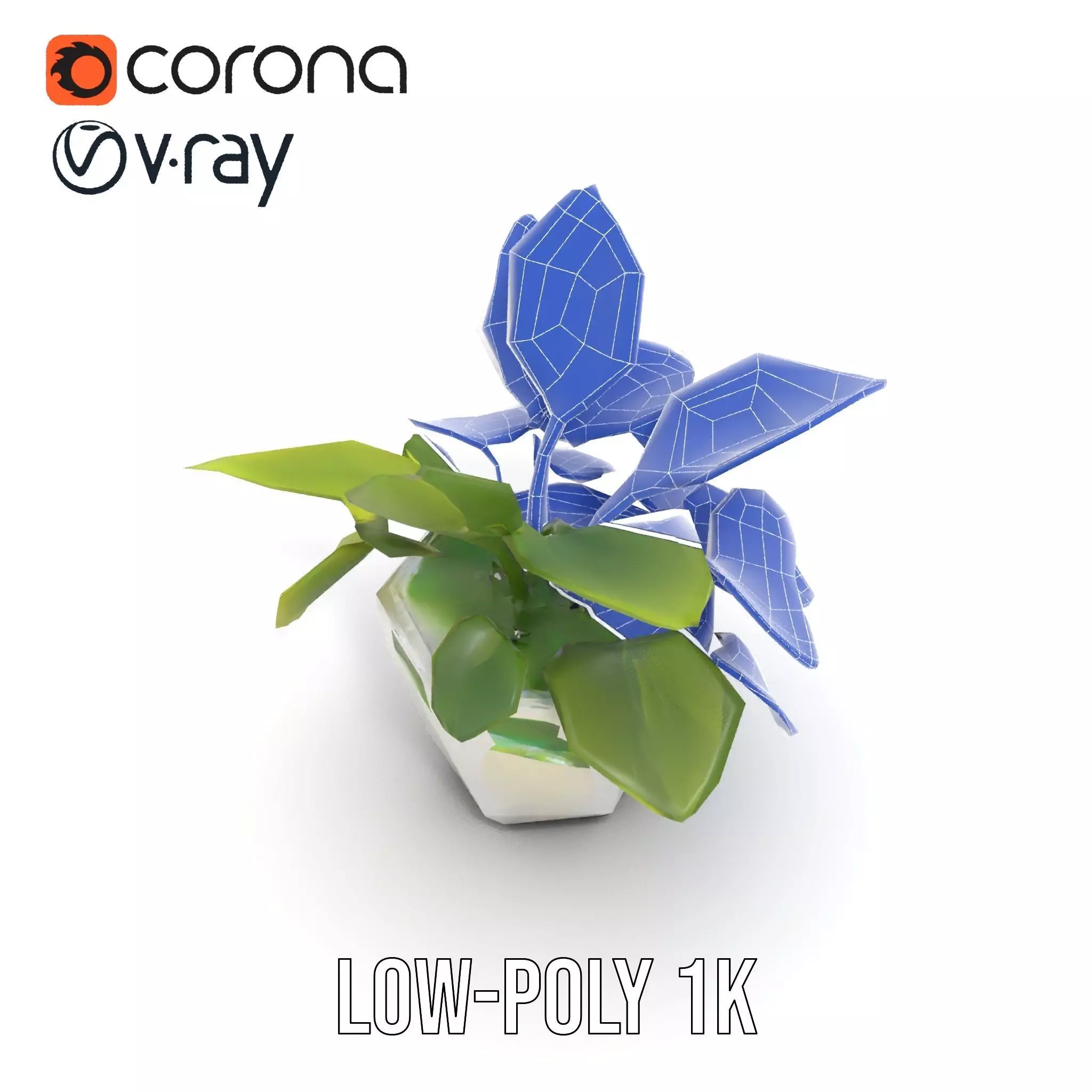 Happy Face Potted Plant Model Pack Low-poly 3D model_29