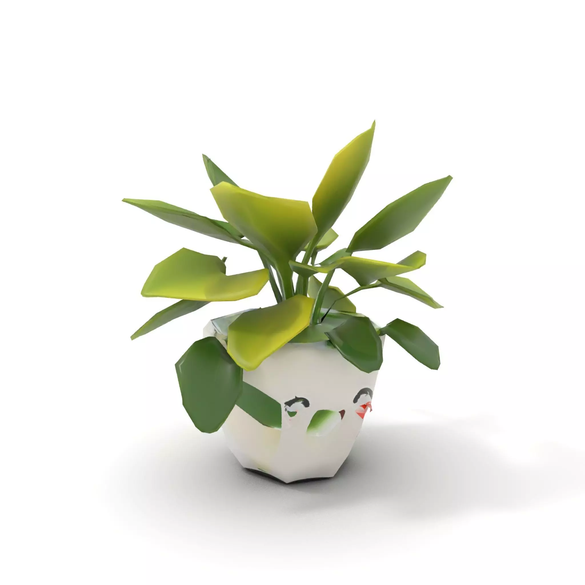 Happy Face Potted Plant Model Pack Low-poly 3D model_13