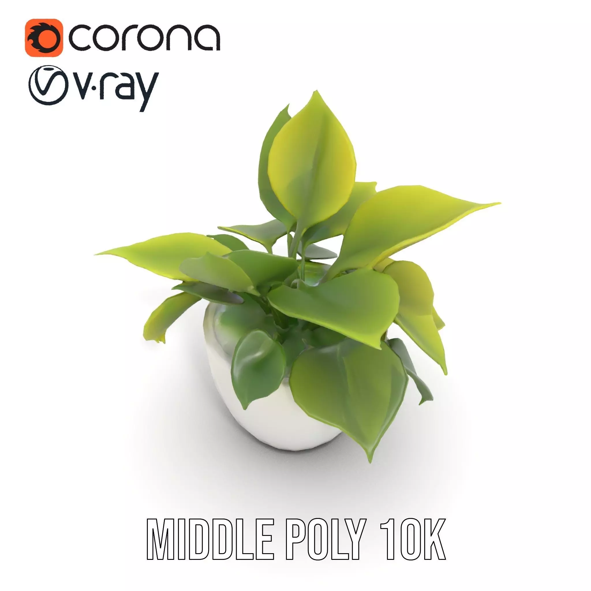 Happy Face Potted Plant Model Pack Low-poly 3D model_12