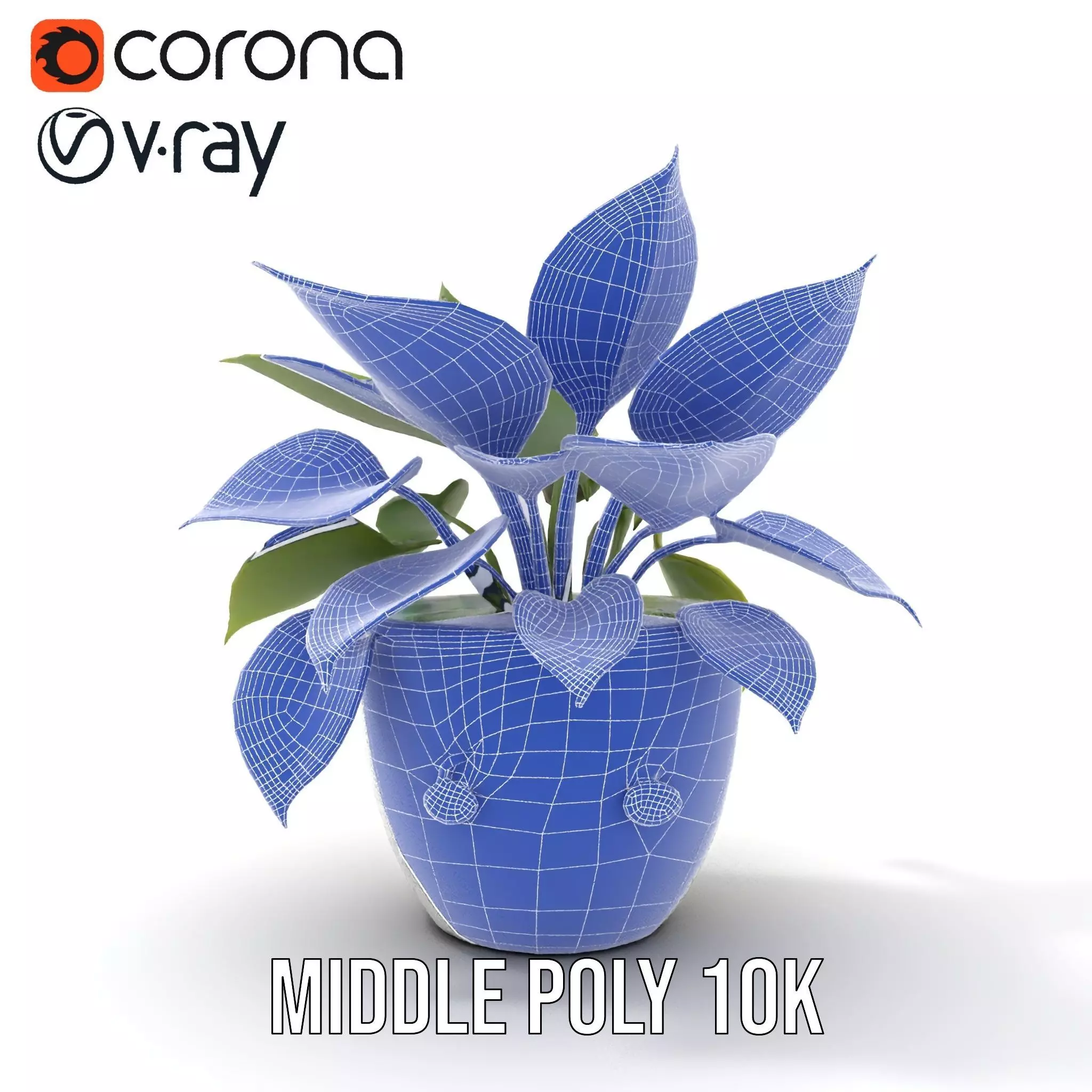 Happy Face Potted Plant Model Pack Low-poly 3D model_28