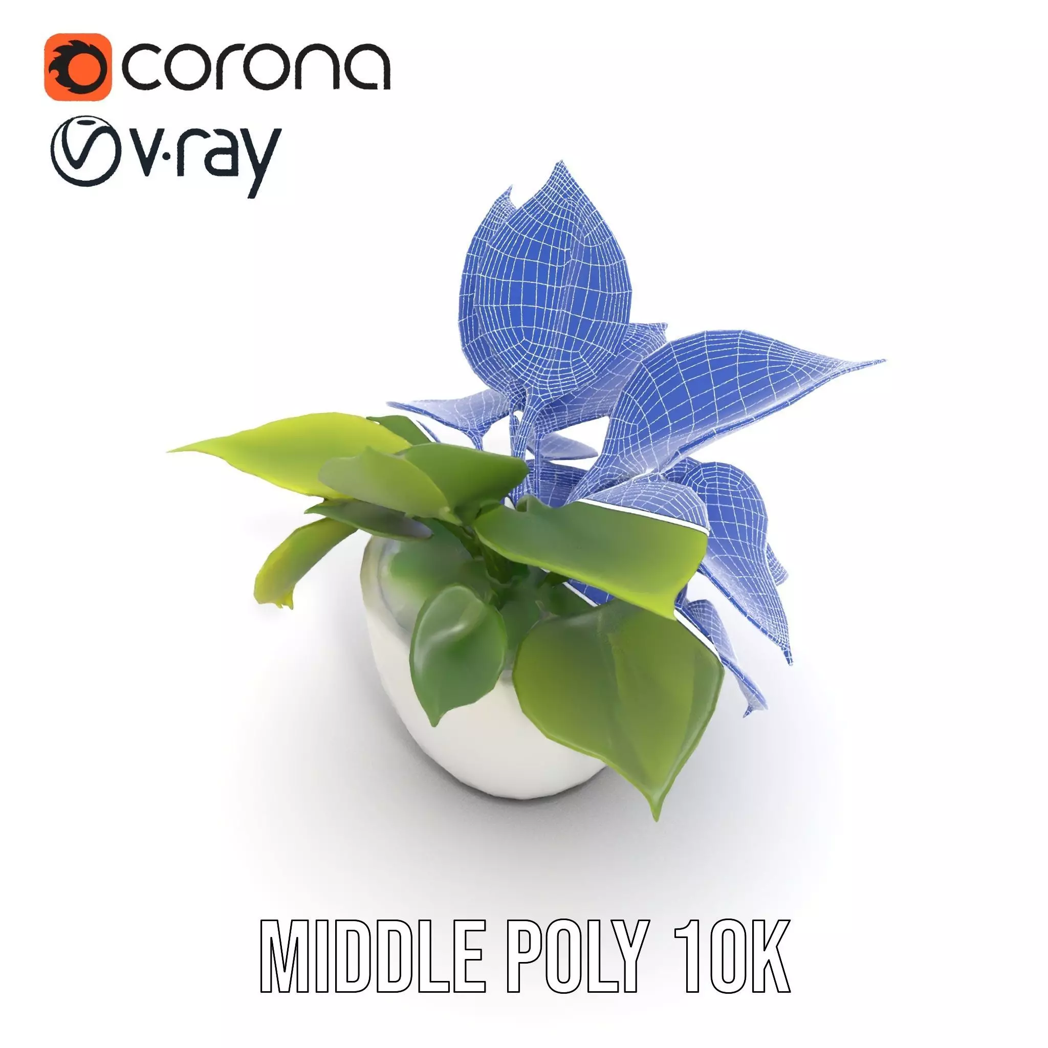 Happy Face Potted Plant Model Pack Low-poly 3D model_17