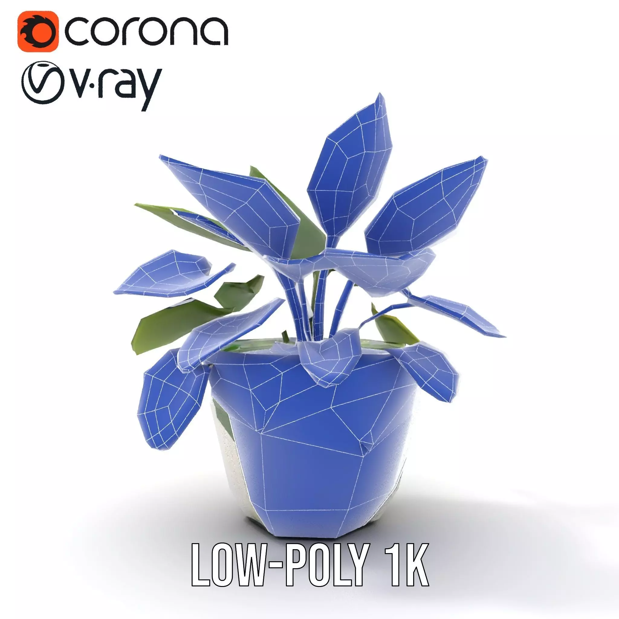 Happy Face Potted Plant Model Pack Low-poly 3D model_26