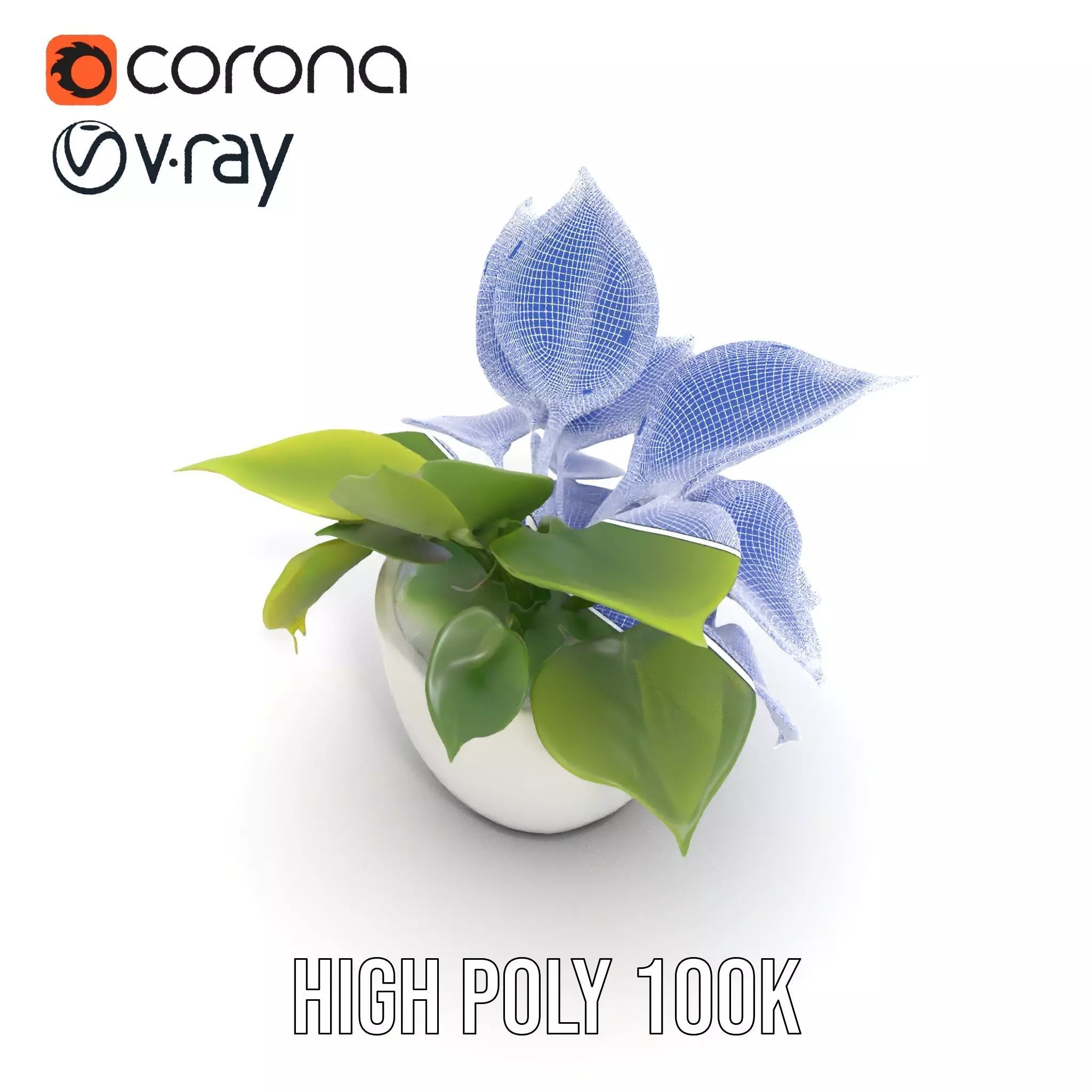 Happy Face Potted Plant Model Pack Low-poly 3D model_33